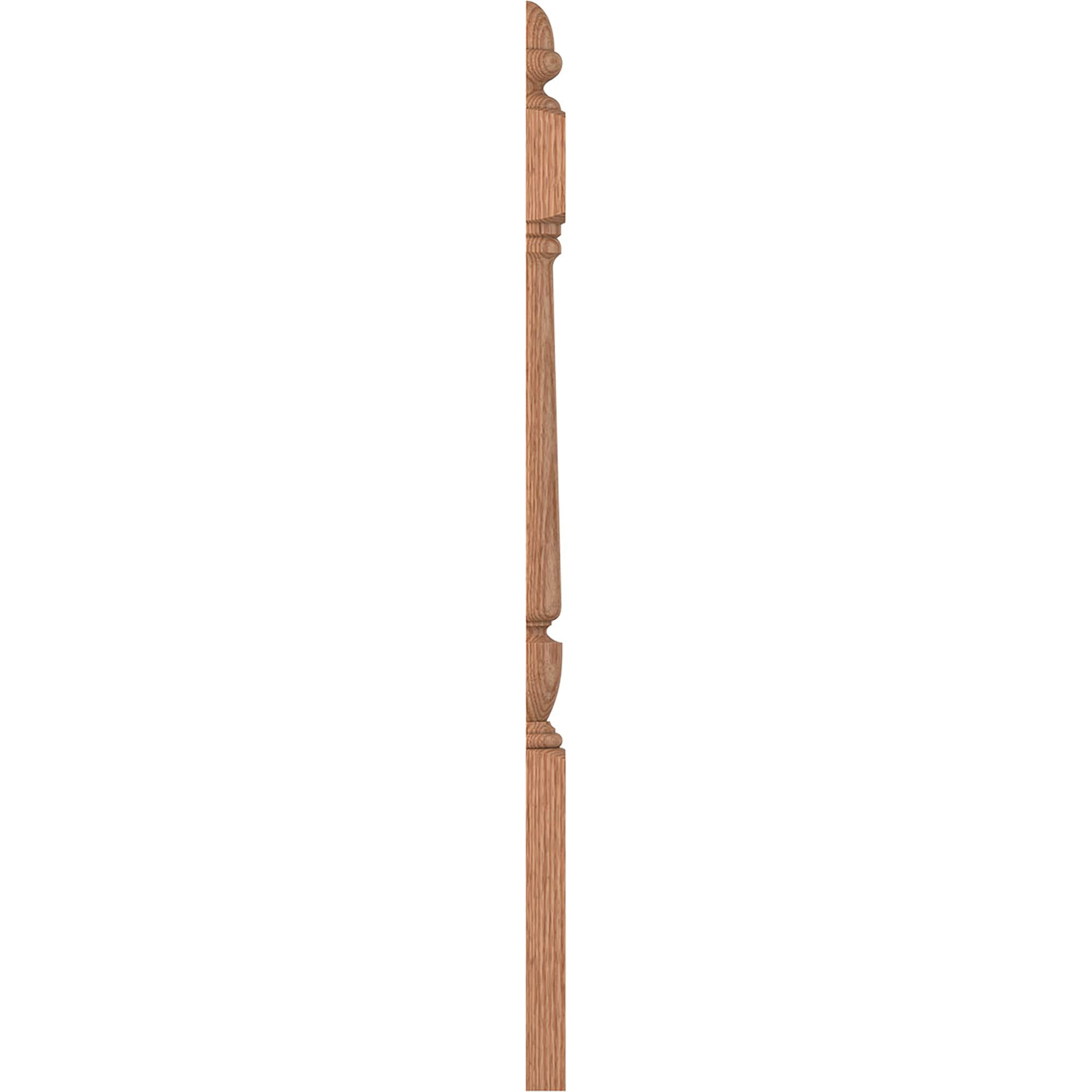 L.J. Smith Stair Systems LJP-3040 1-2-O 3.5-in x 47.75-in Unfinished Red oak Stair Newel Post
