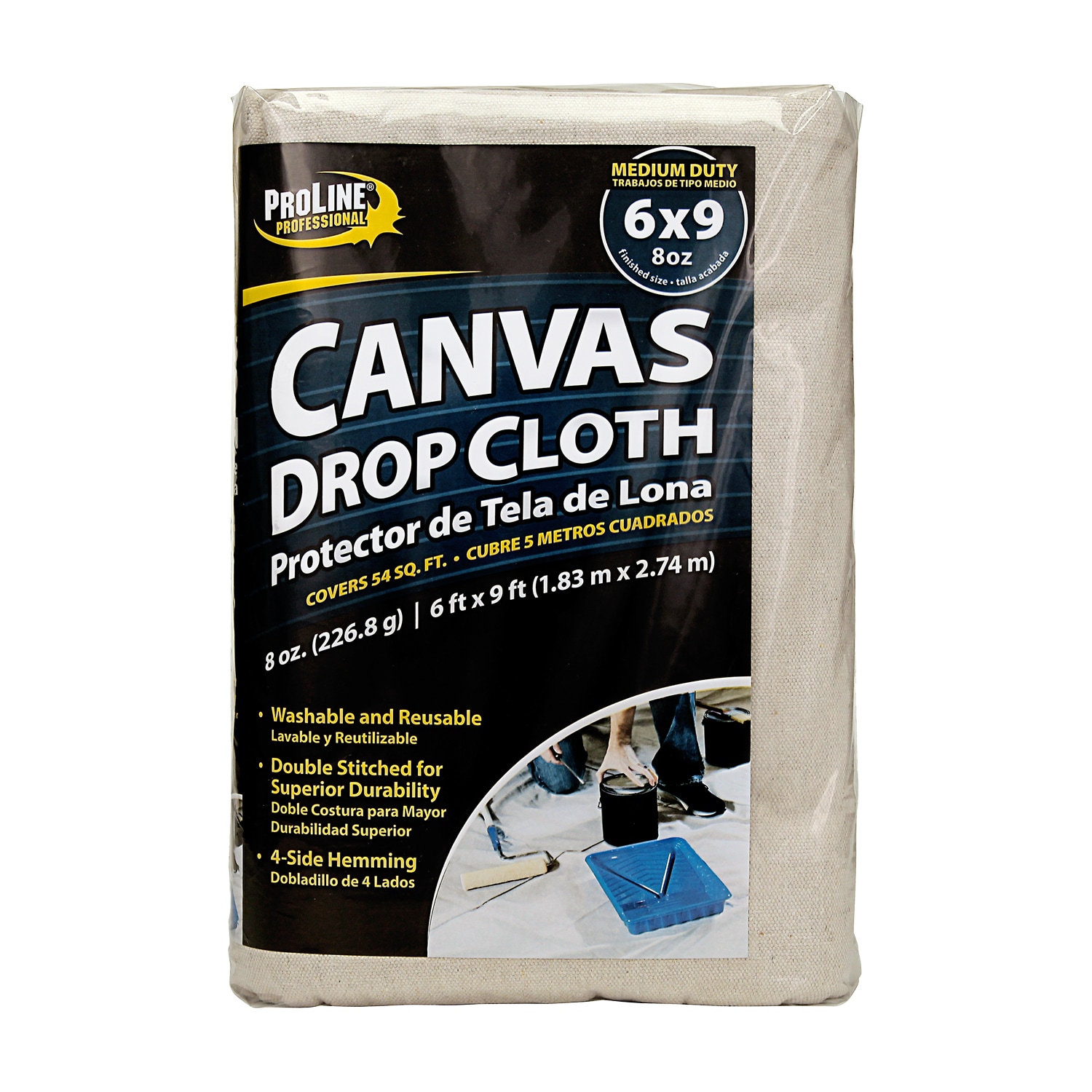 Canvas Drop Cloth 6x9 ft Pack of 2 - Odourless Painters Drop Cloth for  Painting Cotton Canvas Tarps for Floor & Furniture Protection - All Purpose  Canvas Fabric Painting Drop Cloths by