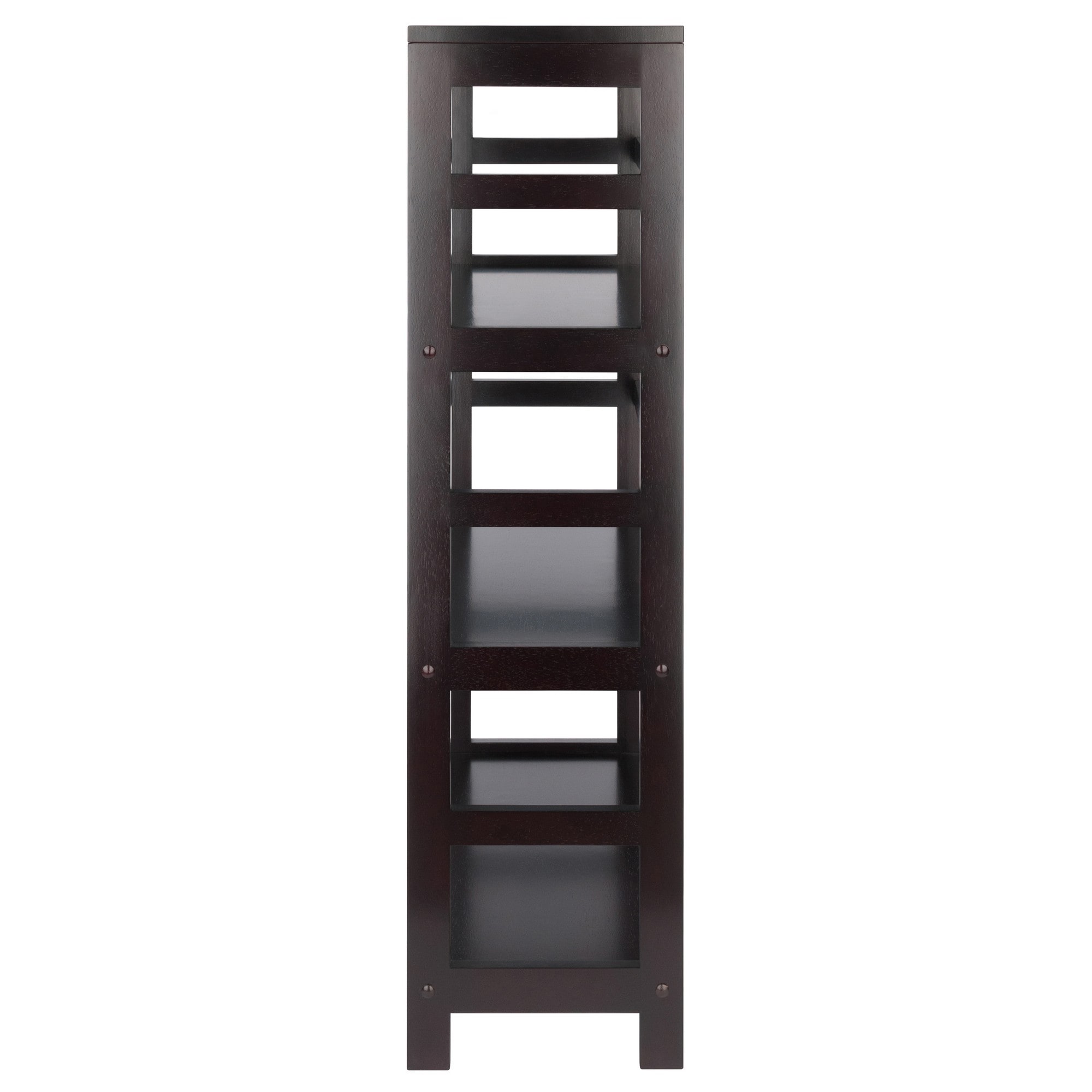 Espresso Transitional Wood 3-Tier Storage Shelf for Kids and Toys