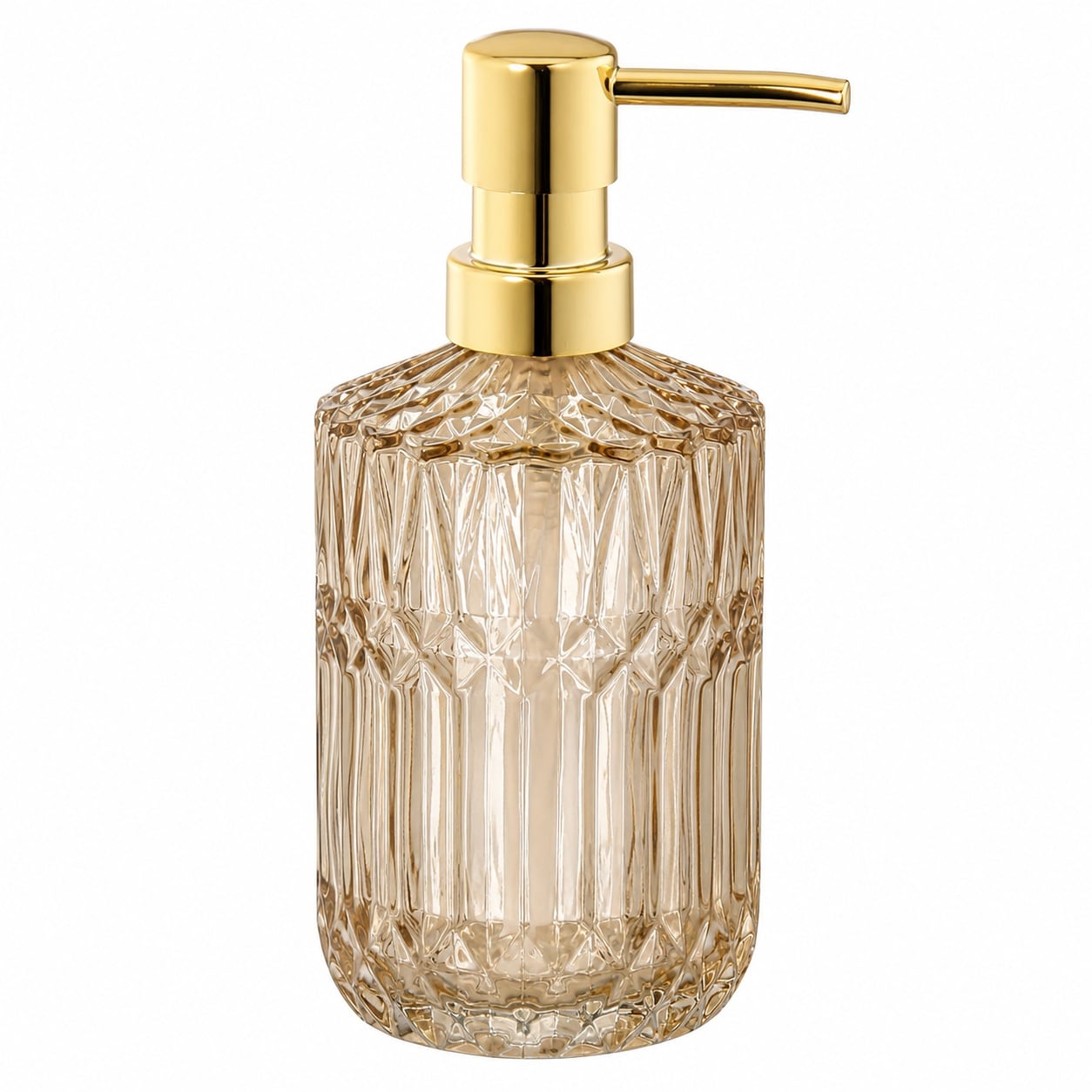 Baginizer Cut Glass Soap Dispenser Pump Refillable Bathroom Kitchen Countertop