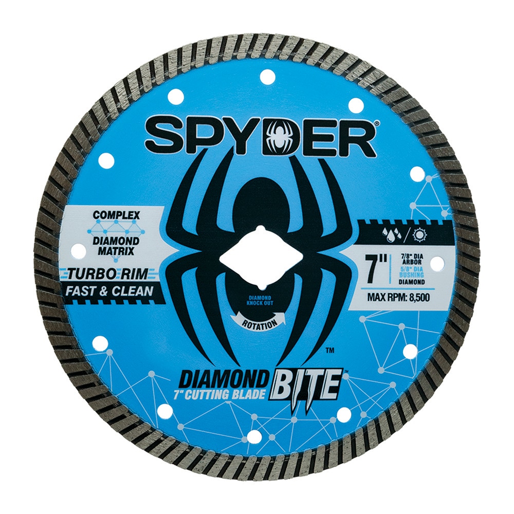 Diamond Bite 7-in Wet/Dry Turbo Rim Diamond Saw Blade | - Spyder 14117