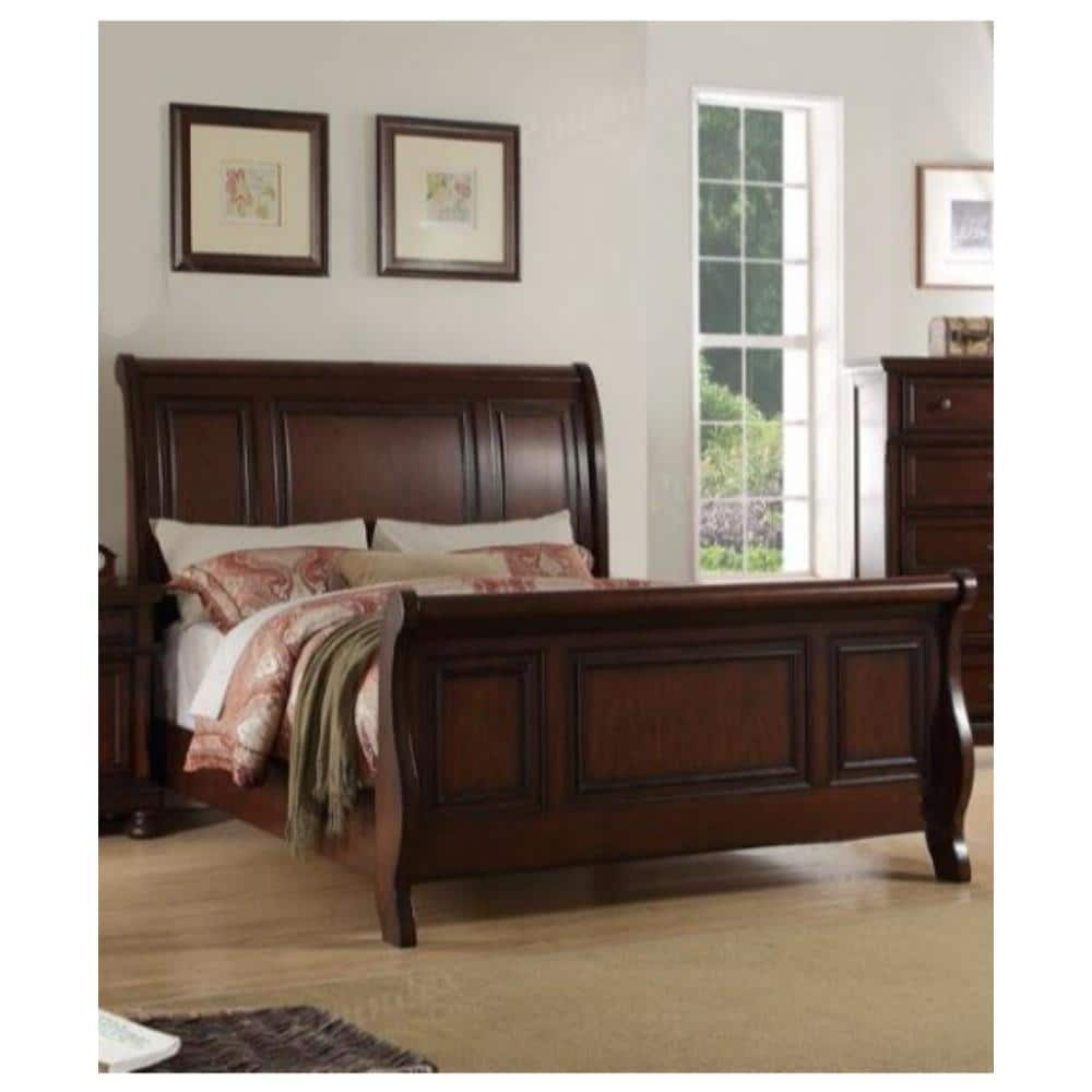 Benzara Brown Queen Wood Upholstered Bed At Lowes.com