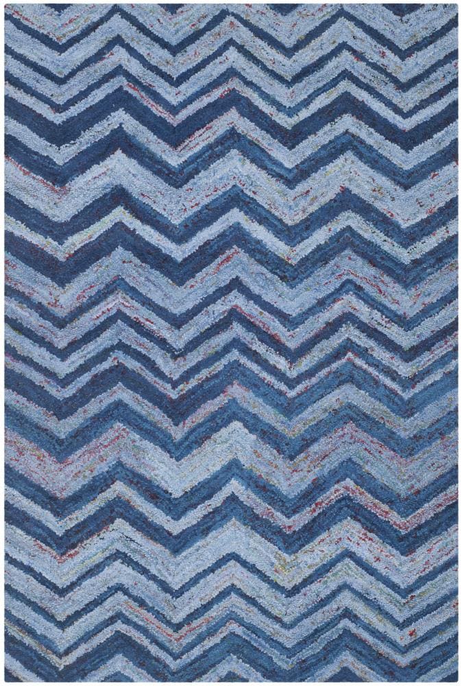 Handmade Blue Cotton Tufted 6' x 9' Area Rug