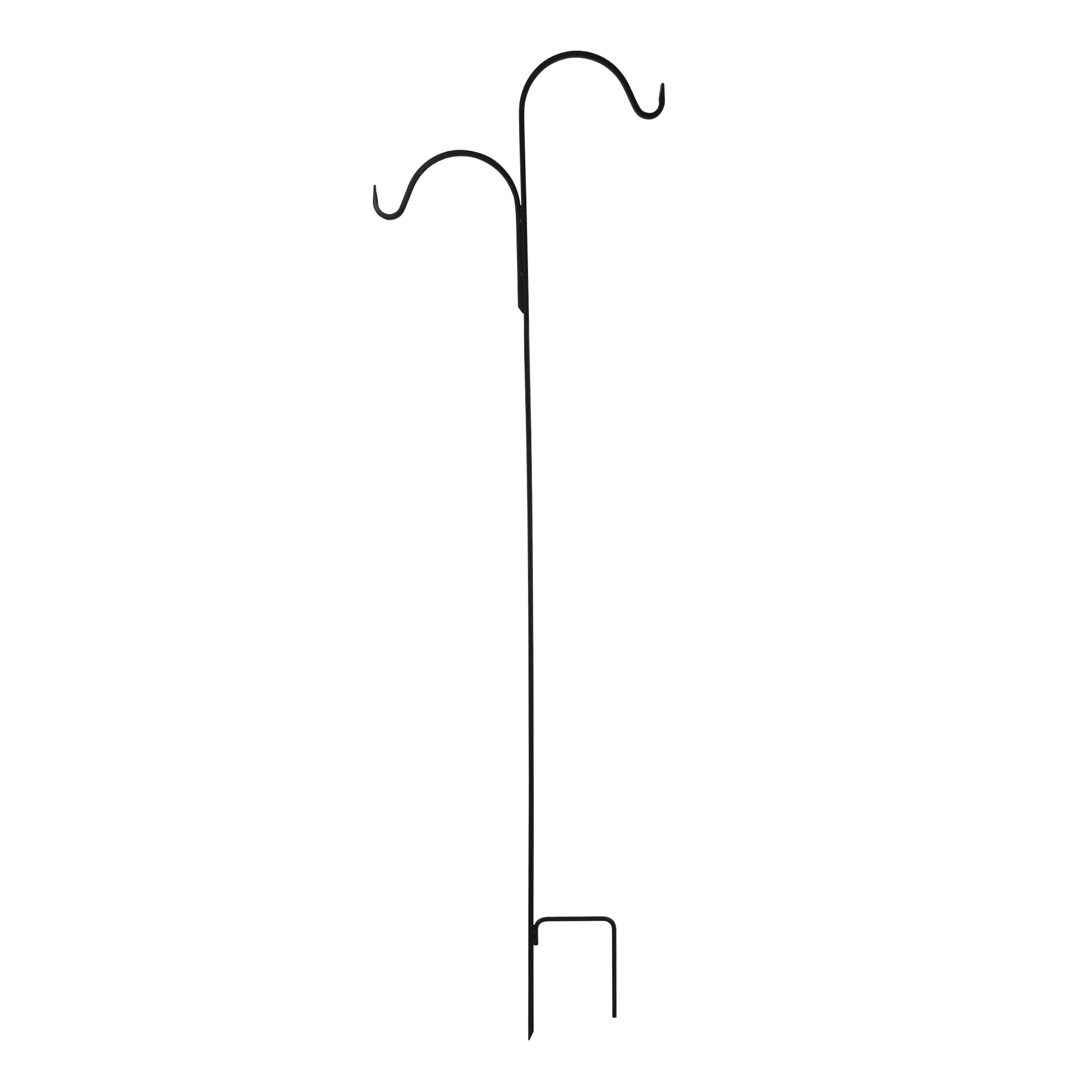 GEEDIAR Outdoor Shepherd Hooks 39.5 Inch with 5 Prong Base,Double Sided Outdoor Adjustable Height Heavy Duty Garden Hanging Stake,2 Pack 
