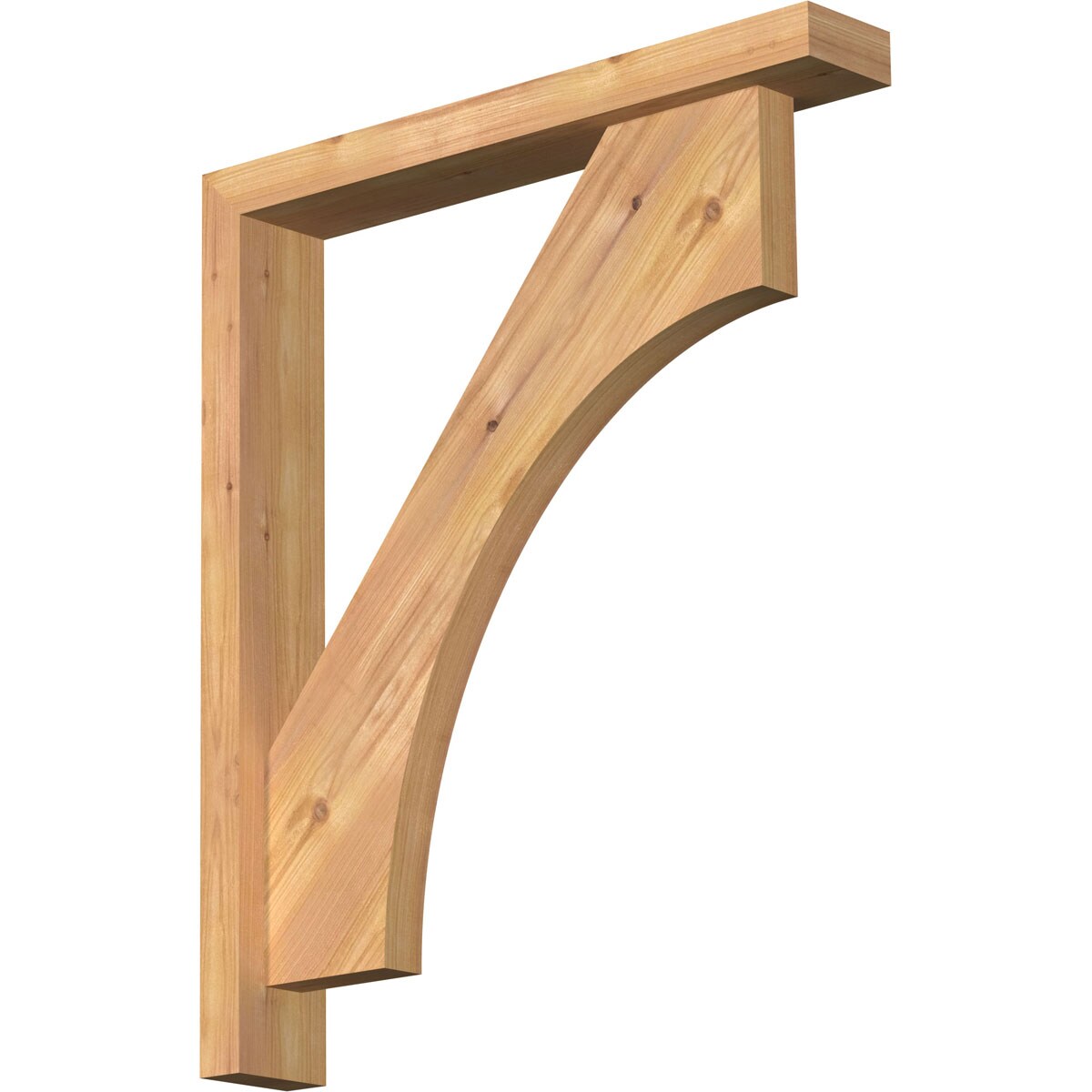Ekena Millwork 1464421 Westlake Block Smooth Bracket with Offset Brace 3-1/2-in x 22-in x 26-in Western red cedar Brown Wood Standard bracket