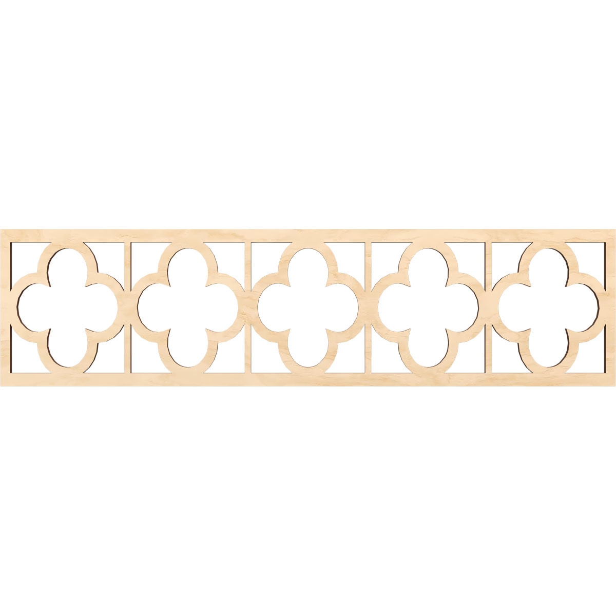 Ekena Millwork MLDB12X47WDLBI Woodall Fretwork Flat Trim 12-in x 3.92-ft Birch Brown Unfinished 2156223 Pierced Wall Panel Moulding
