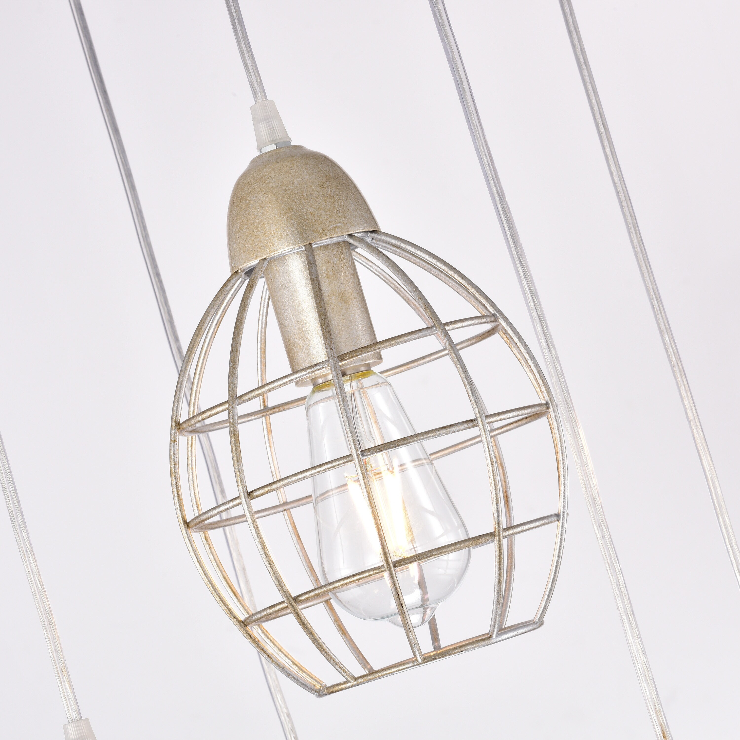 Aspen 50.4" Antique Silver 5-Light Cluster Pendant