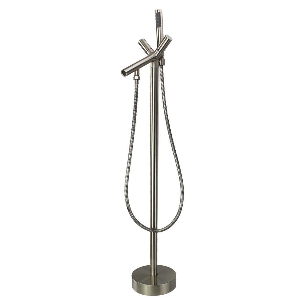 Transolid T4230-BN Duvall Brushed Nickel 1-handle Freestanding Low-arc Bathtub Faucet with Hand Shower ( Valve Included )