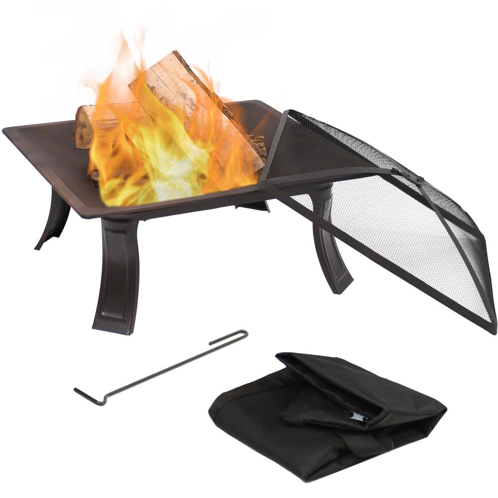 Sunnydaze Decor NB-362 26-in W Bronze Steel Wood-Burning Fire Pit