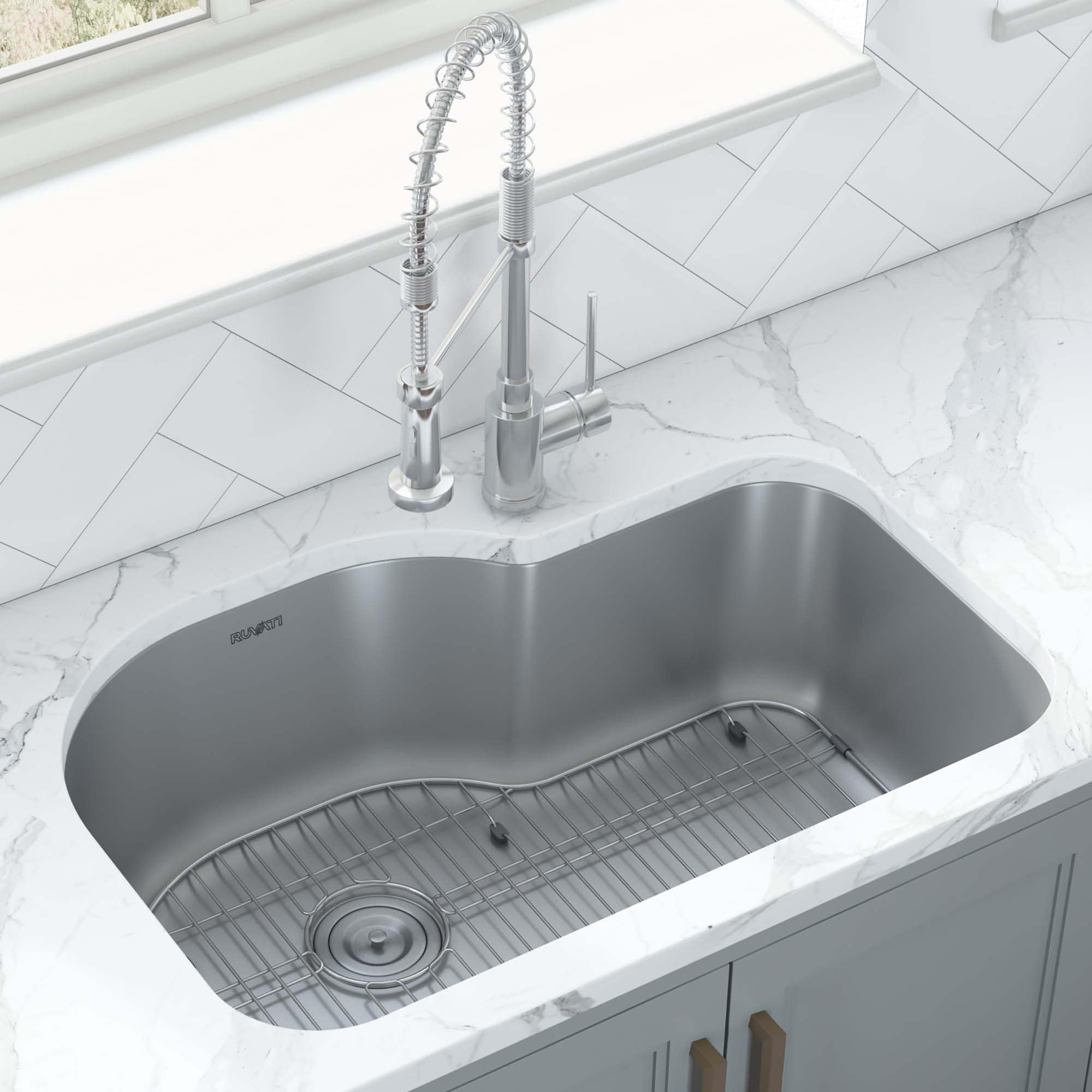 Ruvati 32" Stainless Steel Undermount Single Bowl Kitchen Sink