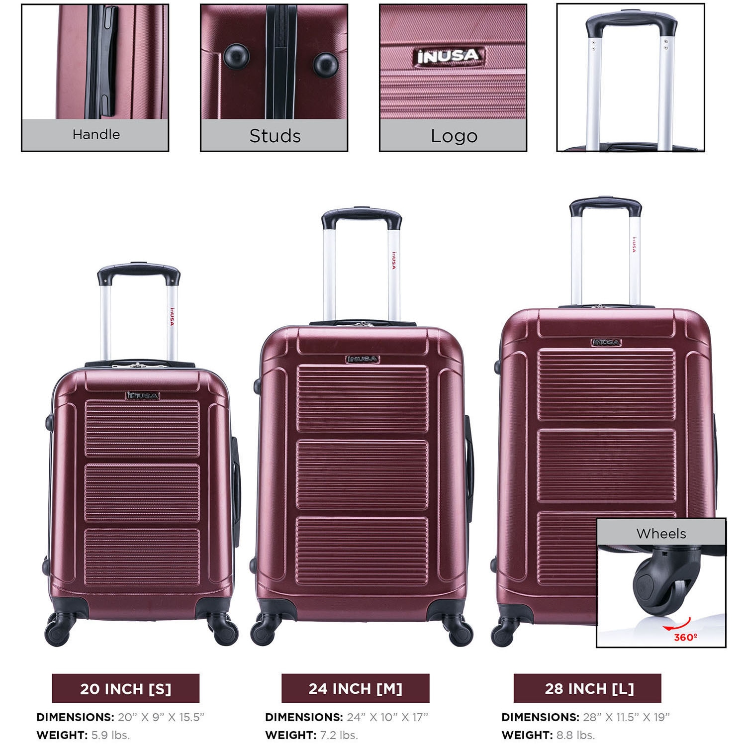 InUSA IUPILSML-WIN Luggage-And-Luggage-Sets - View #3