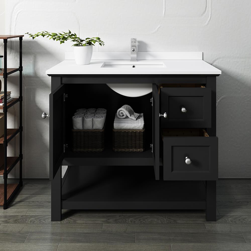 Fresca Manchester 42-in Black Undermount Single Sink Bathroom Vanity ...