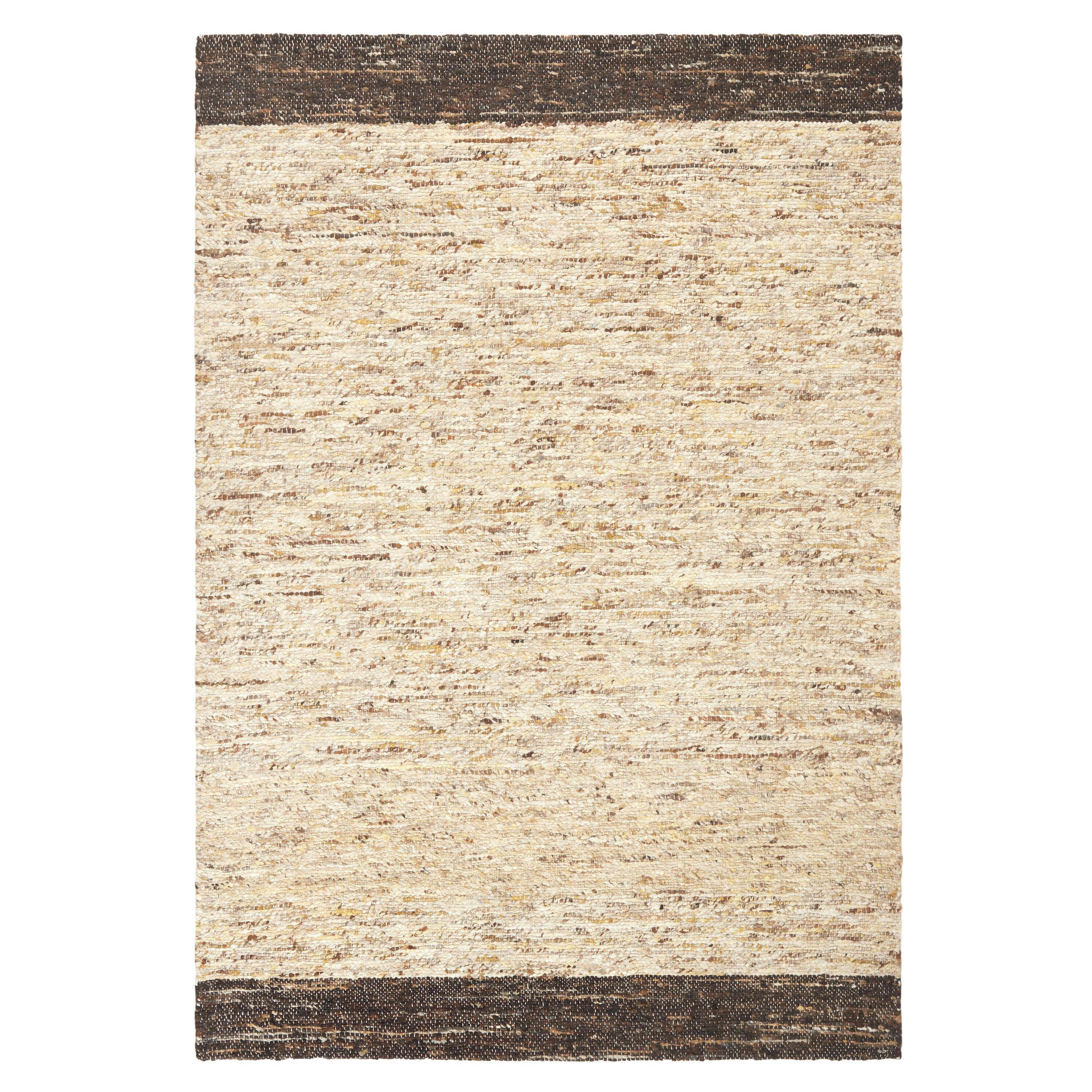 Town & Country Living 3A-01-161 3 x 5 (ft) Loomed Polyester Beige/Dark Brown Rectangular Indoor Border Area rug