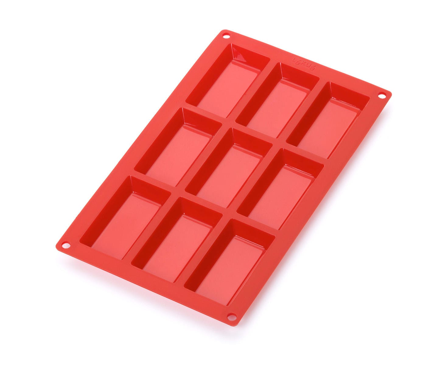Lekue 0621009R01M022 Silicone 9 Cavity Financier Baking Mold Red