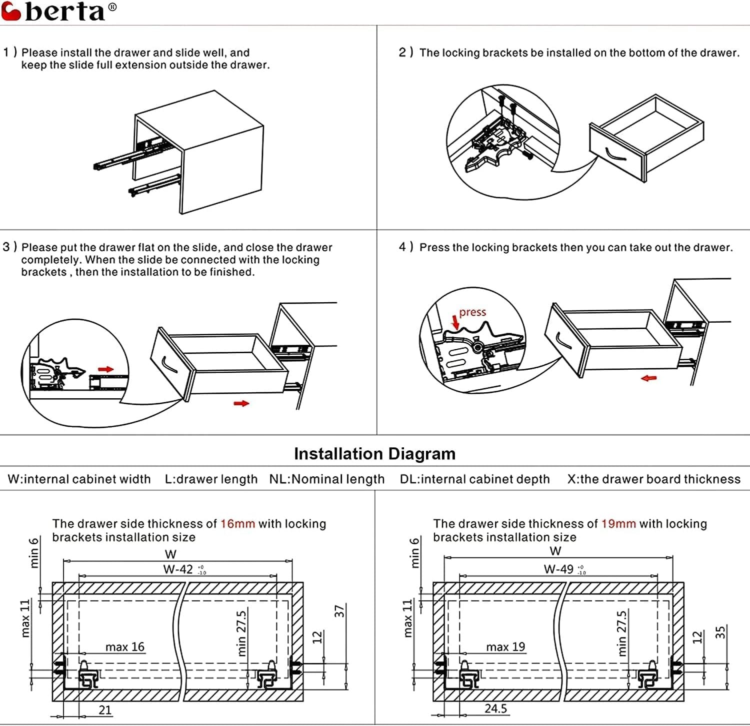 Berta UNDRM-12-1 Drawer-Slides - View #6