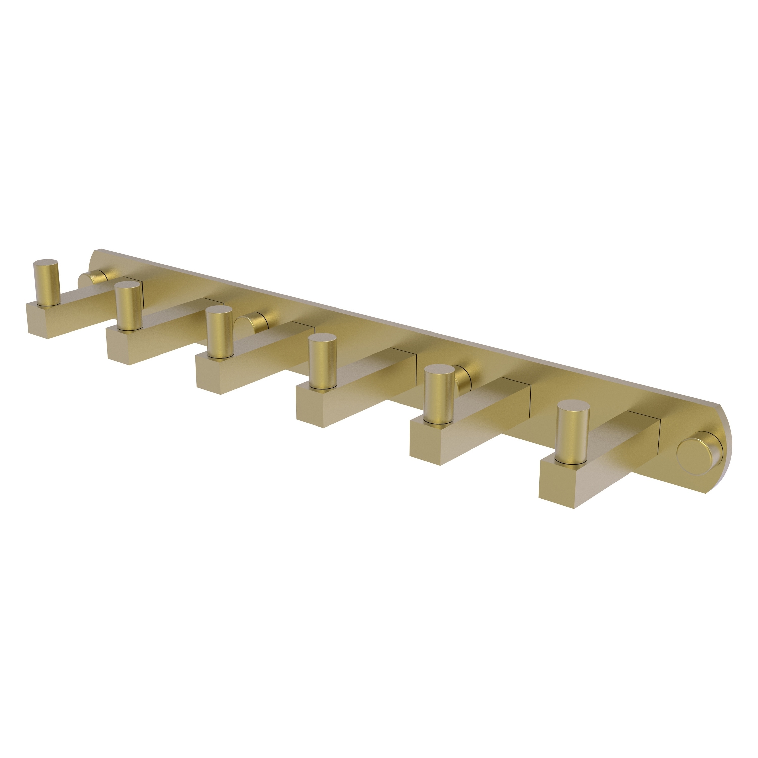 Allied Brass MT-20-6-SBR Montero Satin Brass 6 -Hook Wall mount Towel Hook