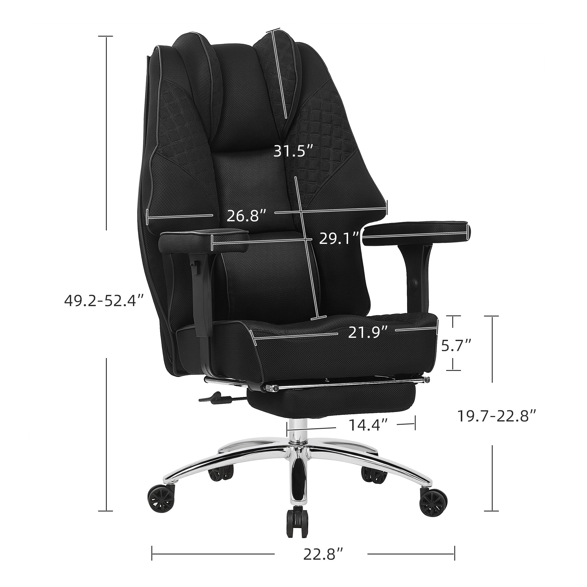 Vecelo LOE-CC-ZD09-BLK Office-Chairs - View #3