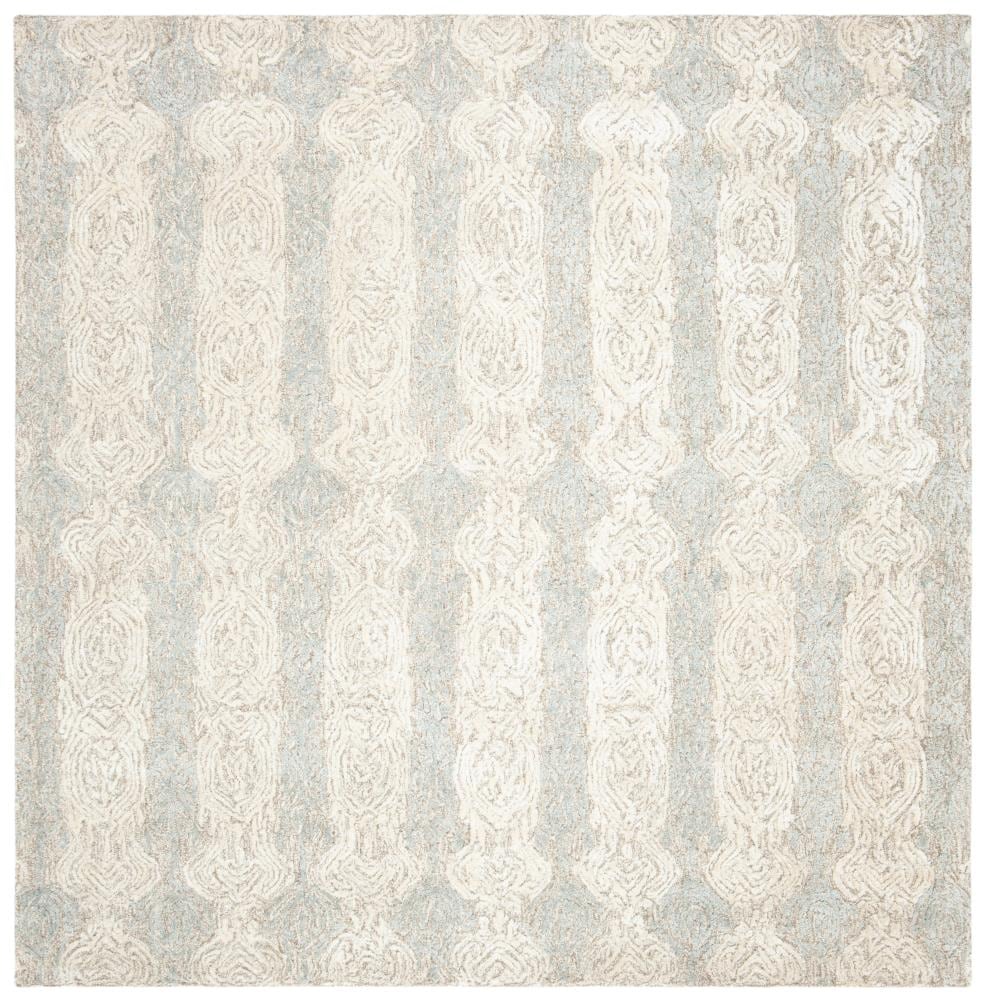 Safavieh GLM536F-6SQ Glamour Lumi 6 x 6 (ft) Tufted Synthetic Gray/Ivory Square Indoor Abstract Farmhouse/Cottage Area rug