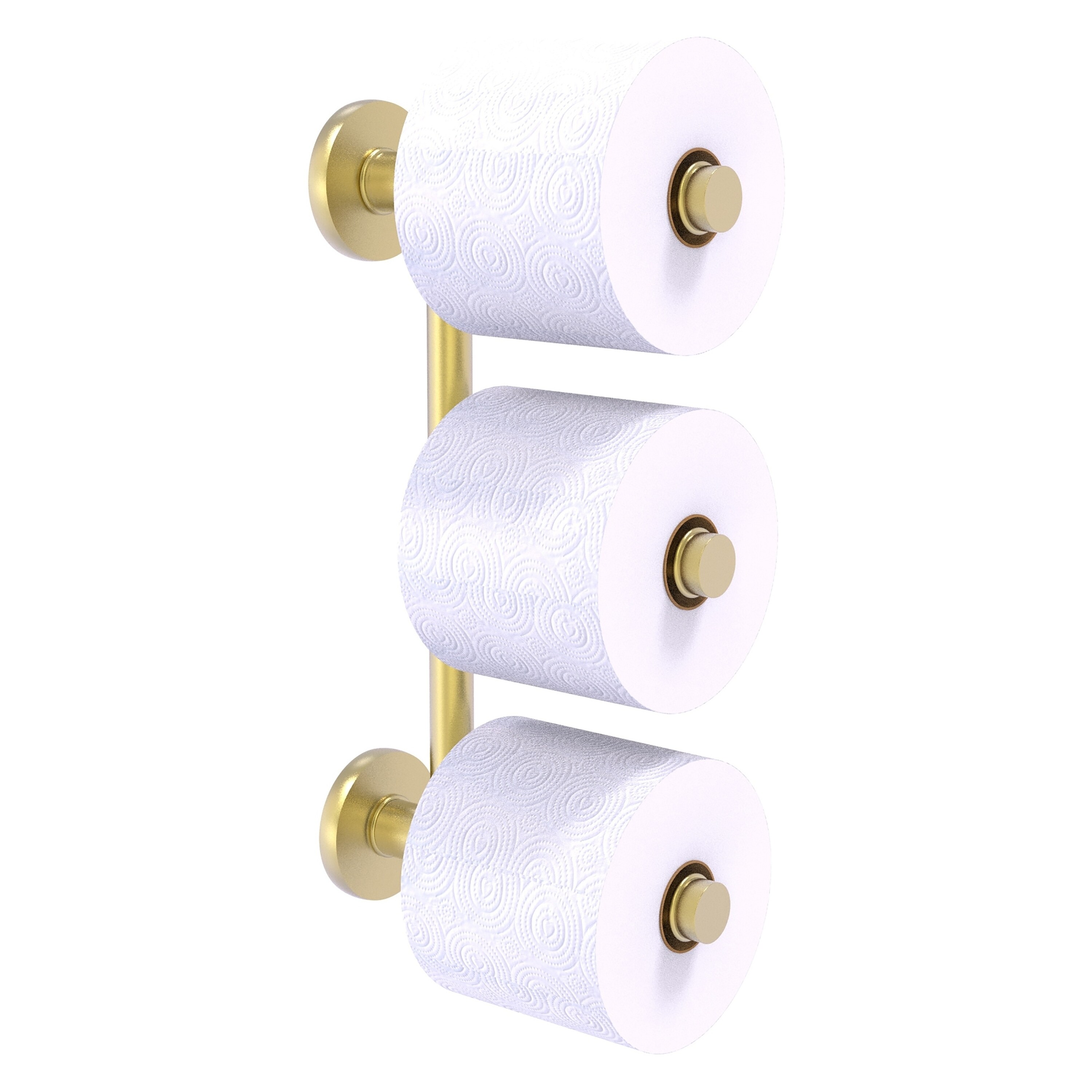 Allied Brass P1000-24-3-SBR Prestige Skyline Satin Brass Wall mount Double post Toilet Paper Holder 3 -Rolls