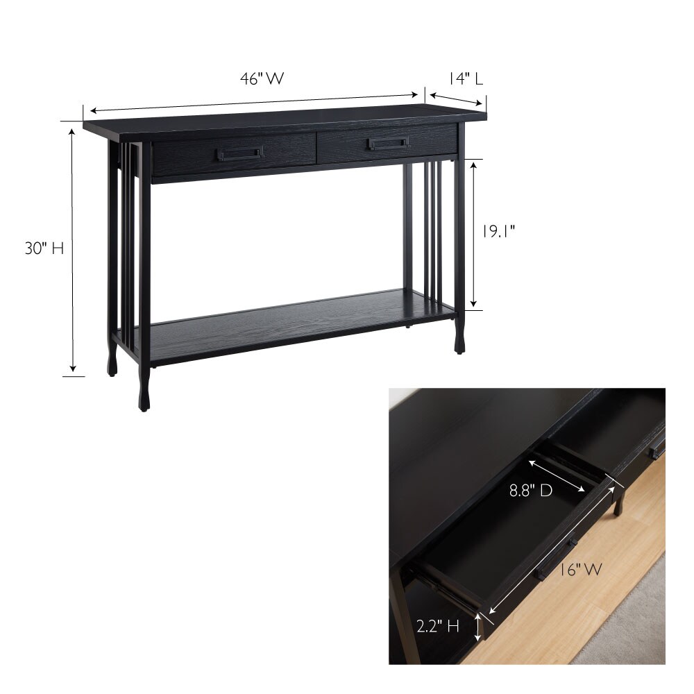 Leick Home 11233-BK Console-Sofa-Tables - View #2