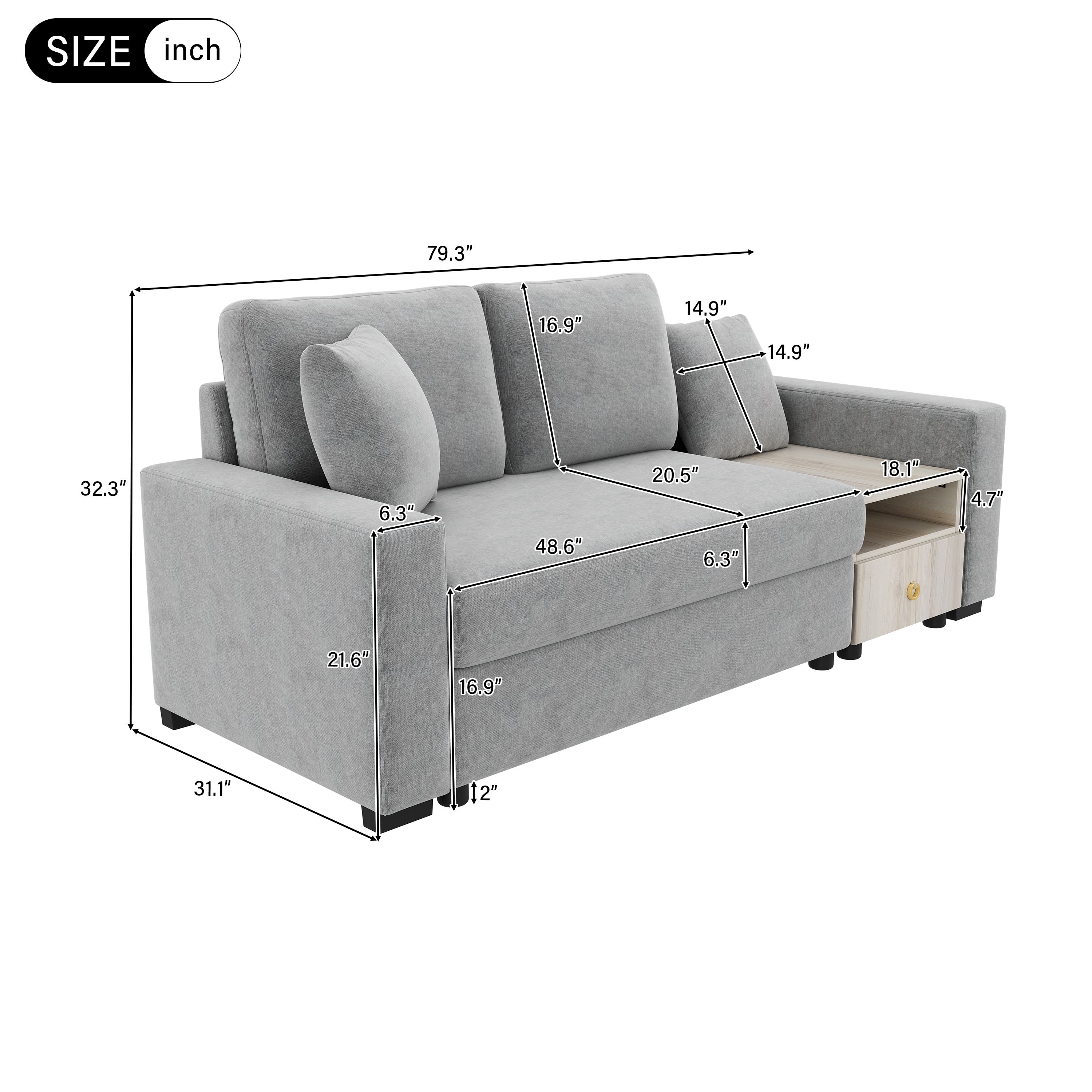LUXEYARD DS-Y-YC-2773 Sofas-Loveseats - View #2