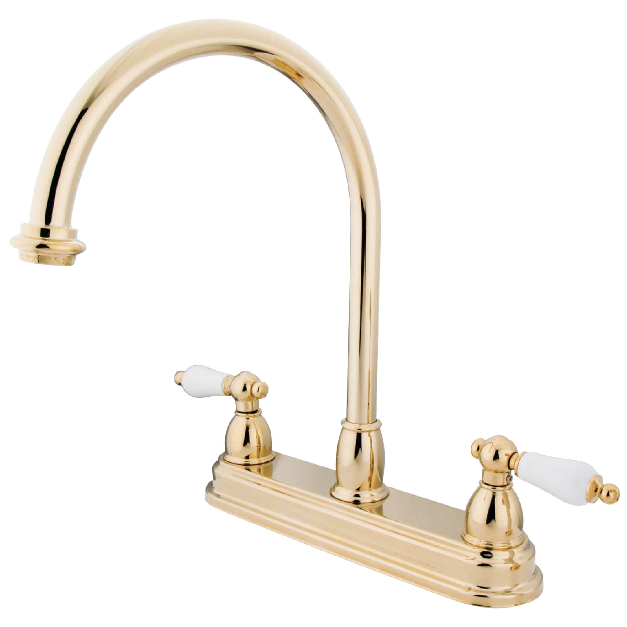 Elements of Design EB3742PL Chicago Polished brass Double Handle Deck-mount Kitchen Faucet ( Deck Plate Included )