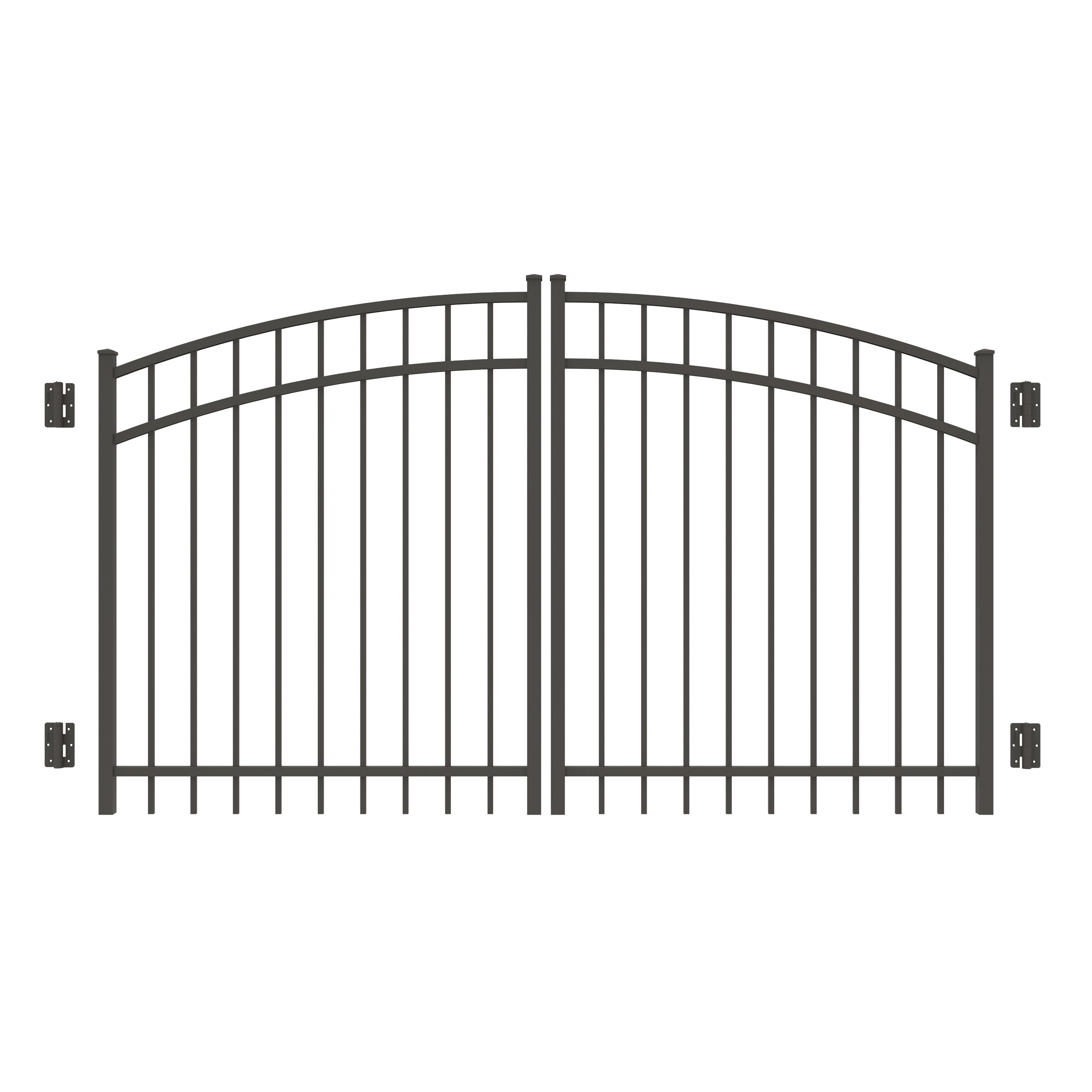 Freedom New Haven 4-ft H x 8-ft W Pewter Aluminum Spaced Picket Arched-top Decorative Fence Gate