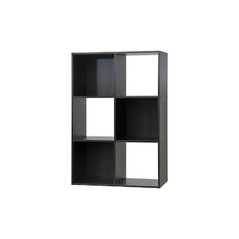 Style Selections 35.88-in H x 24.13-in W x 11.63-in D Black Stackable Wood Laminate 6 Cube Organizer Lowes.com