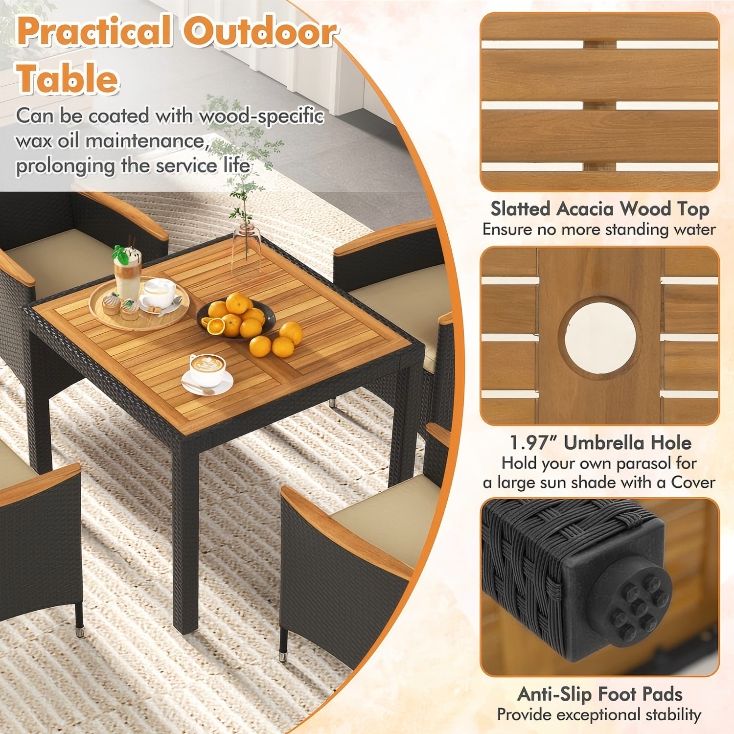 Forclover HBV-6855C Patio-Dining-Sets - View #9