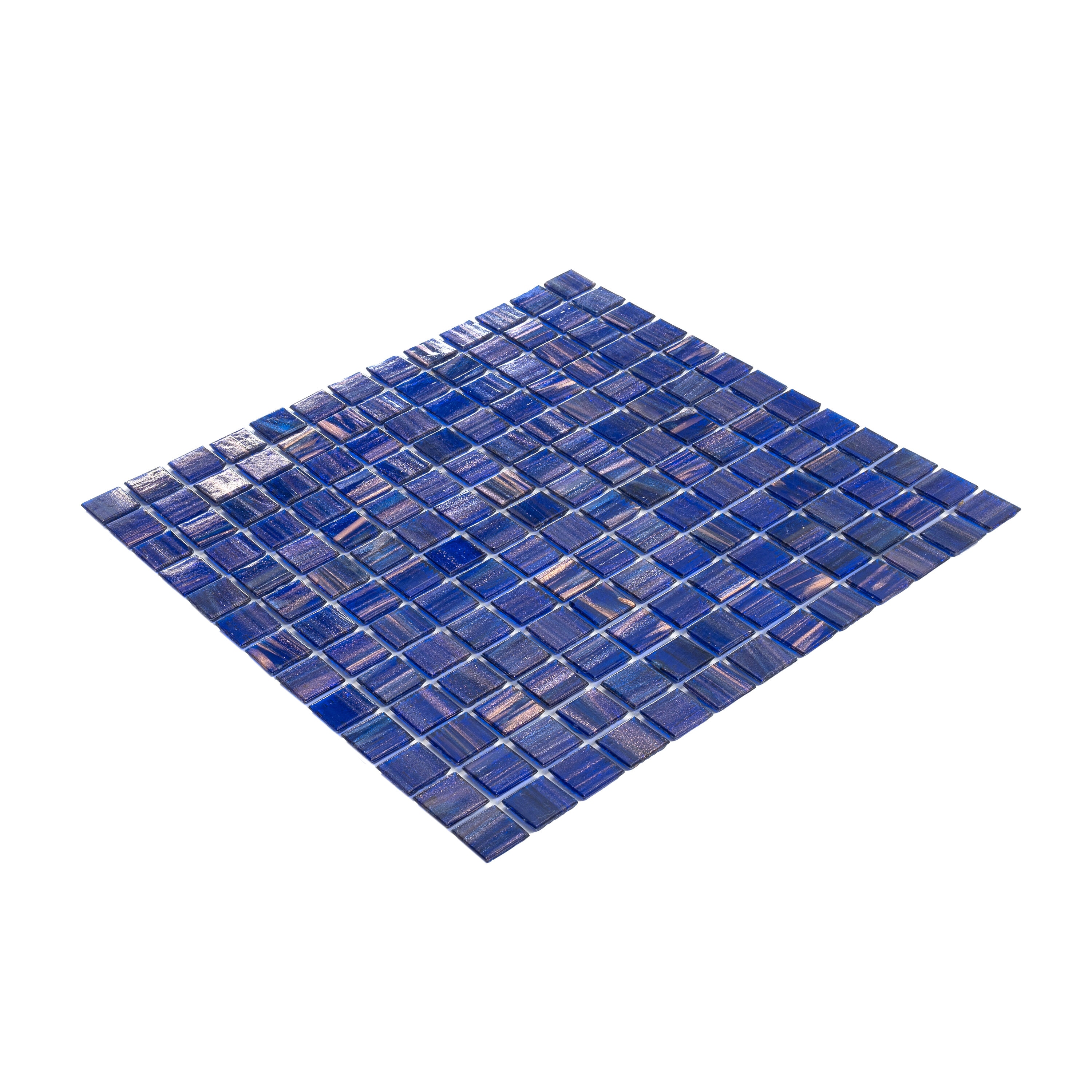 Celestial Royal Blue and Gold Glass Mosaic Wall and Floor Tile