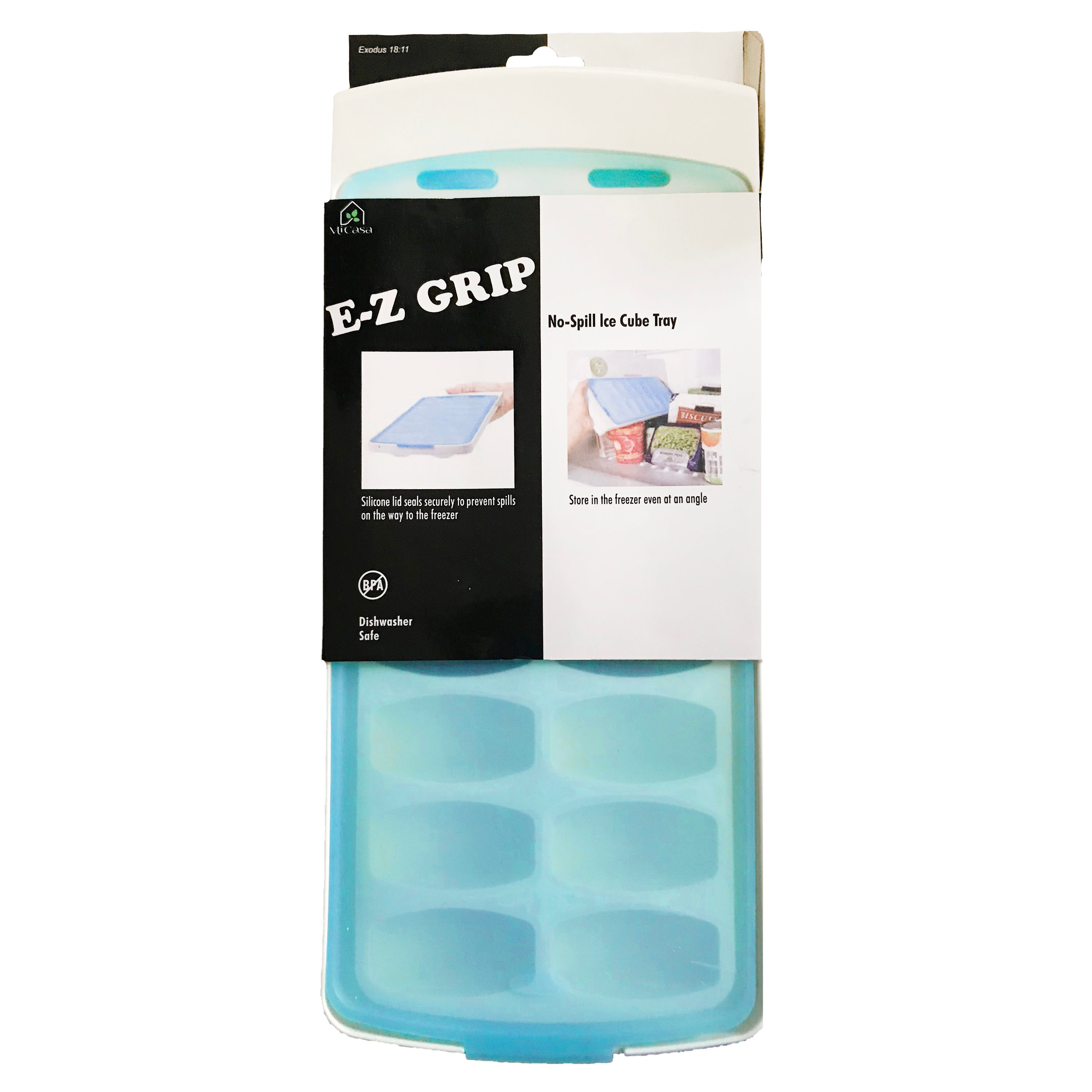 Kitchen Details Spill Proof Ice Cube Tray with Cover - Lid, 4.5 oz