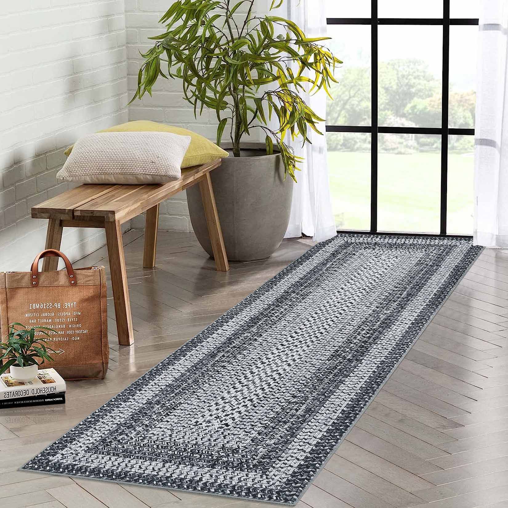 Garvee YXY-LO-PHO-11682LZS 2 x 8 (ft) Loomed Gray Rectangular Indoor Geometric Mid-Century Modern Machine washable Runner rug