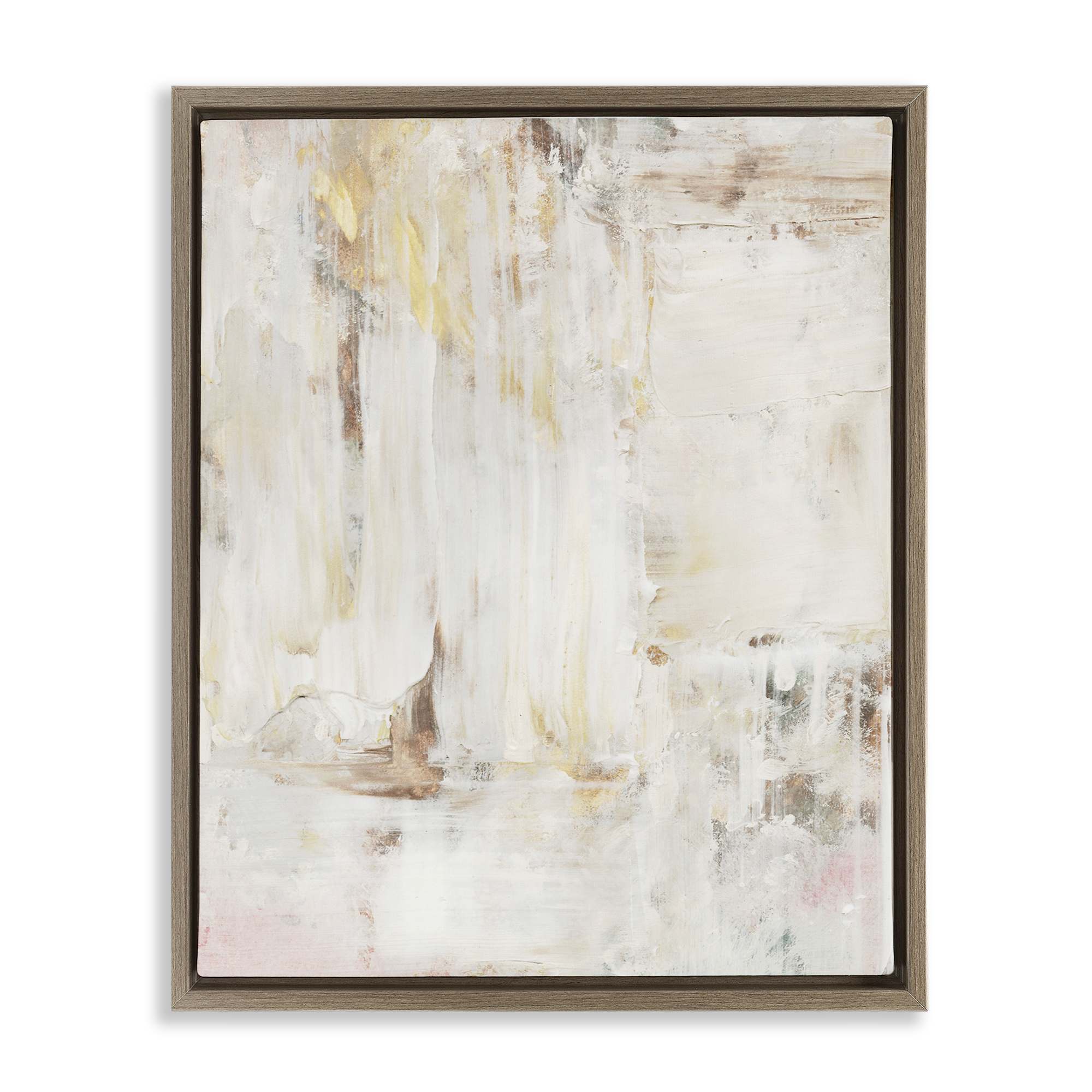 Stupell Industries BS-348-FFE-16X20 Natural Muted Abstract Brown Framed Floater Canvas Wall Art By Victoria Barnes 17 x 21