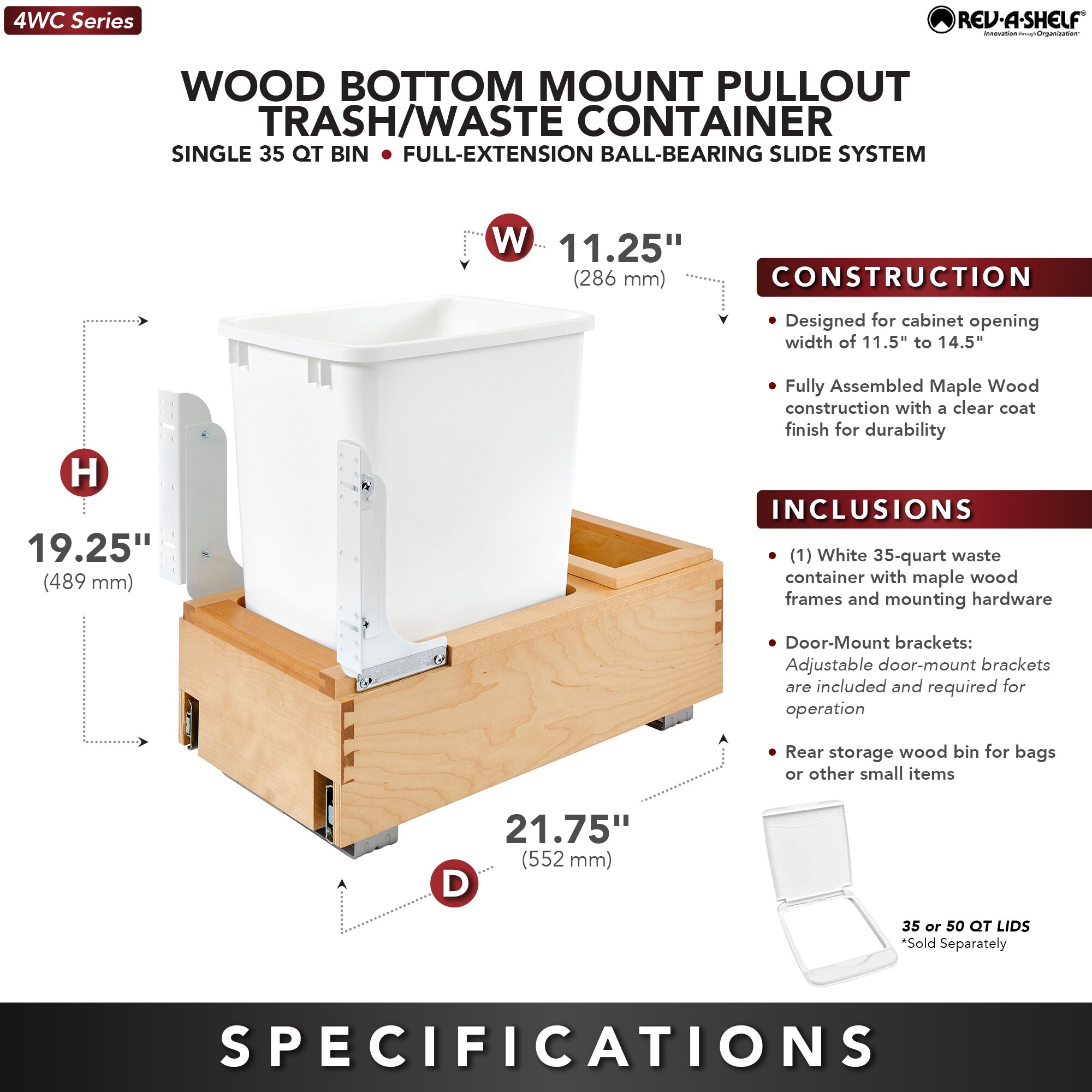 Rev-A-Shelf 299683 Pullout-Trash-Cans - View #3