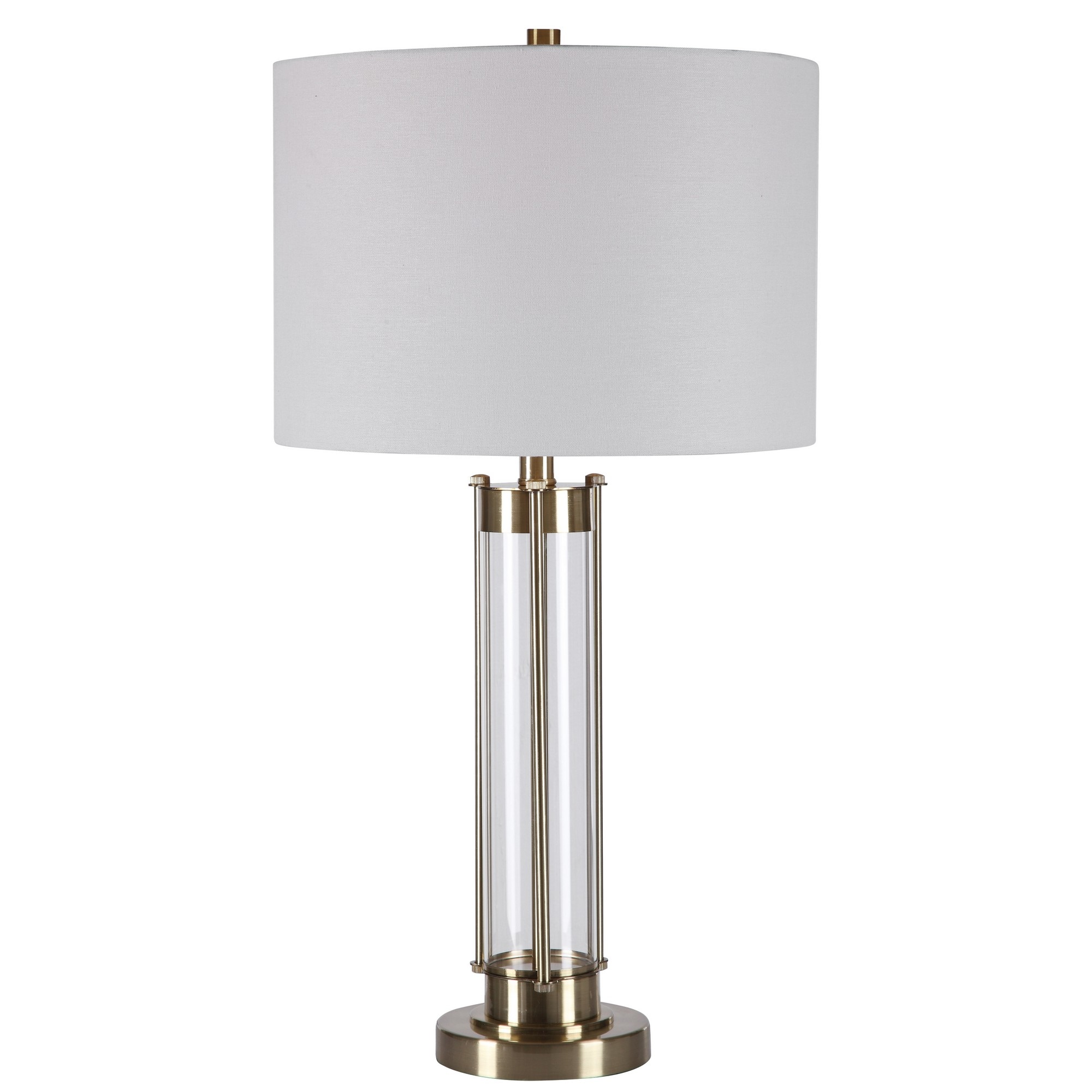 Benzara BM239285 29-in Gold LED 3-way Table Lamp with No Shade