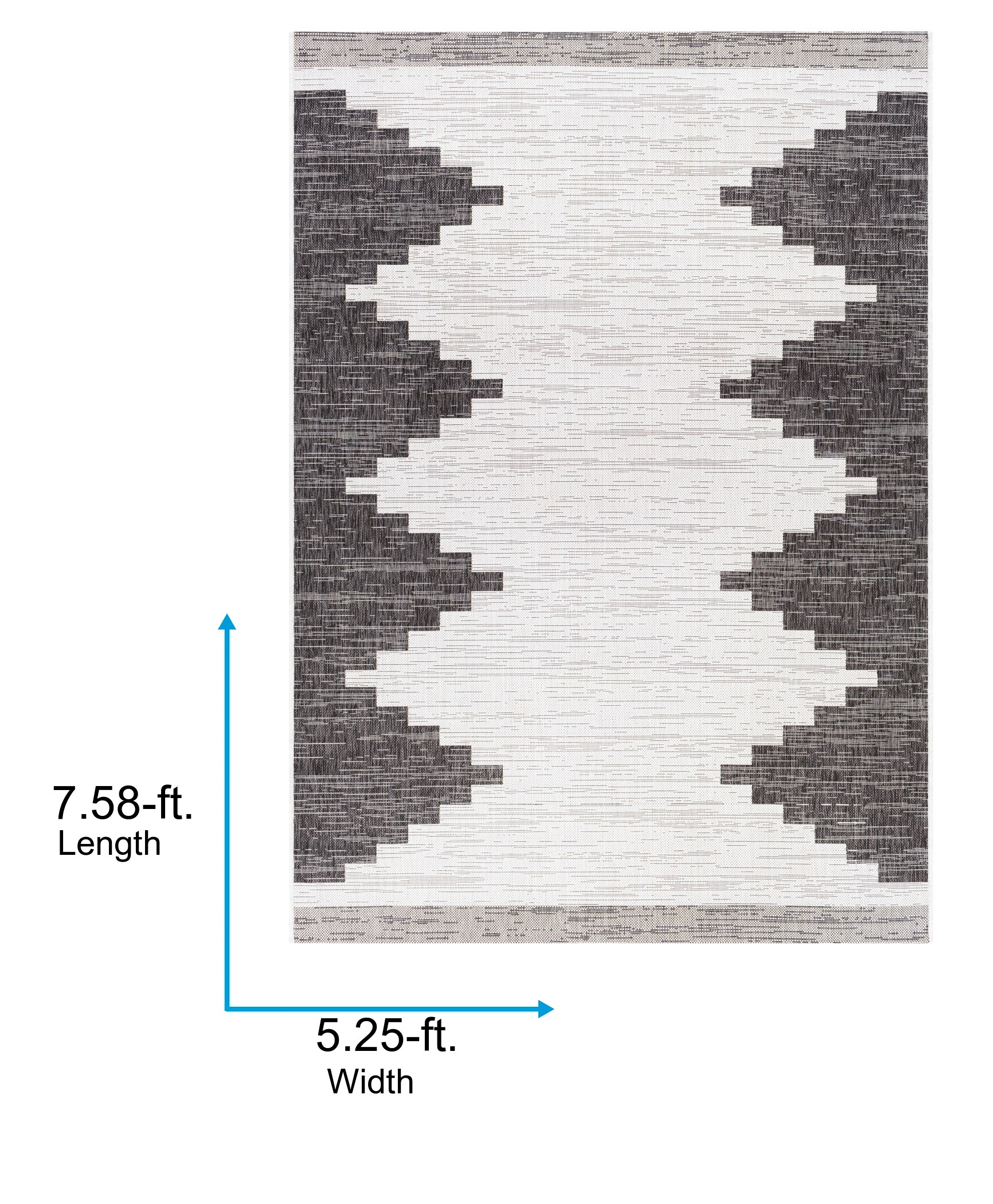 Easy Care Gray Synthetic 5' x 7' Reversible Rug