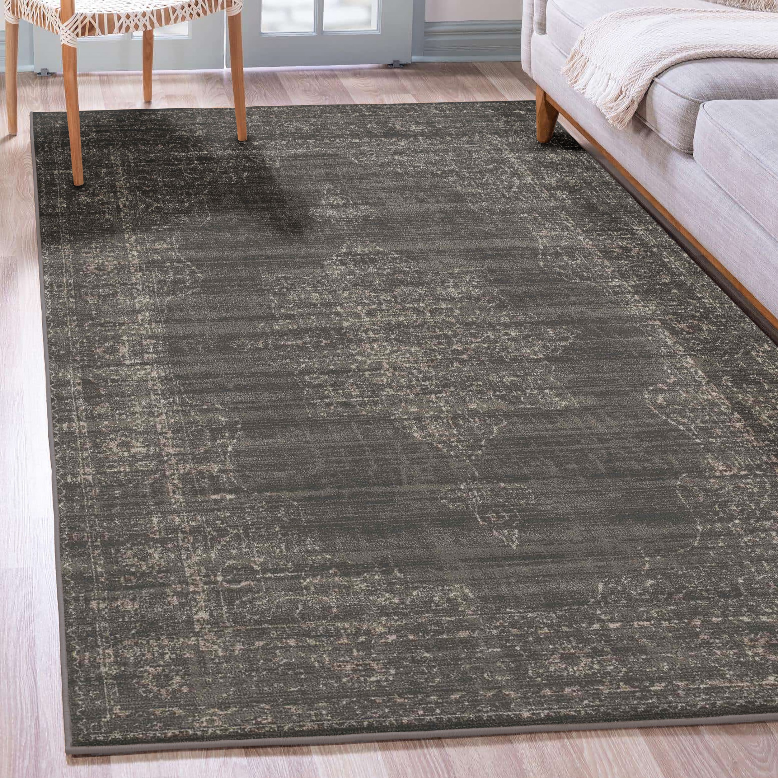 Radici USA 3563/0042/LIGHTBROWN Colosseo 8 x 10 (ft) Polypropylene Brown Rectangular Indoor Distressed/Overdyed Vintage Area rug