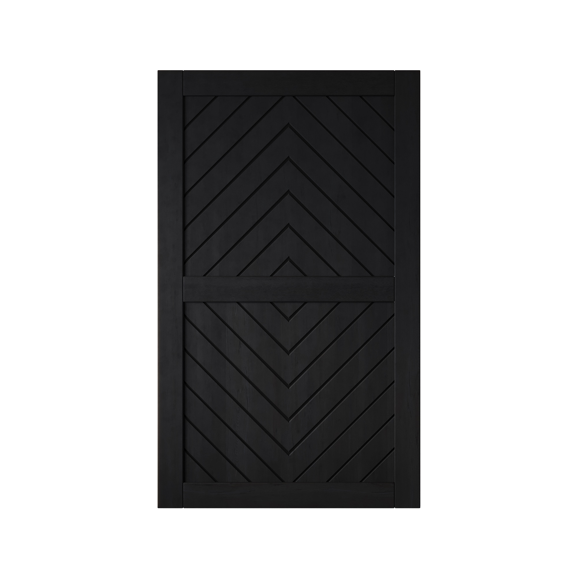 HOMACER JT2-4880-BK 48-in x 80-in Black Herringbone Pine Wood Solid core Single Barn Door (Hardware Not Included)