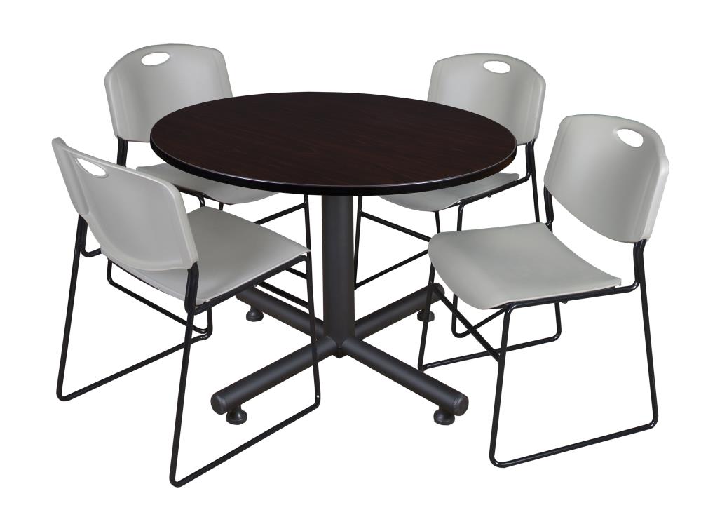 Regency TKB48RNDMW44GY Breakroom Brown 4-Person Training Table (48-in W x 29-in H)