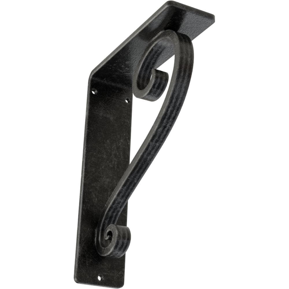 Ekena Millwork BKTM02X05X08TEDASV Edwards 5.5-in x 2-in x 8-in Gray Wrought iron Mounting bracket