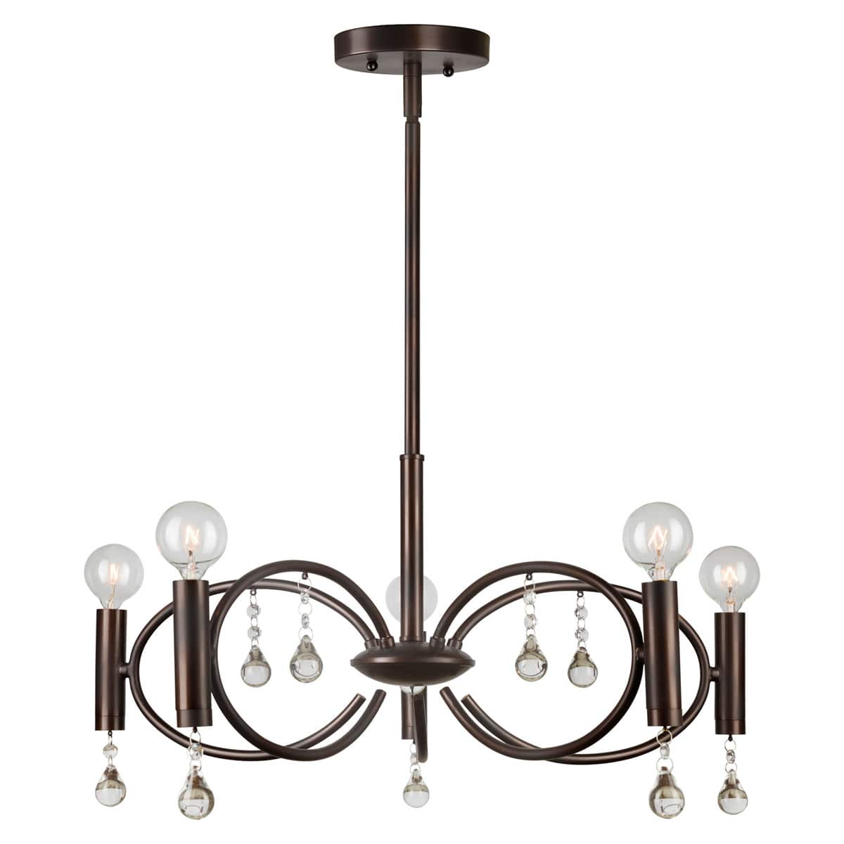 Forte Lighting  7114-05-32 Signature 5 Light 22 inch Antique Bronze Chandelier Ceiling Light