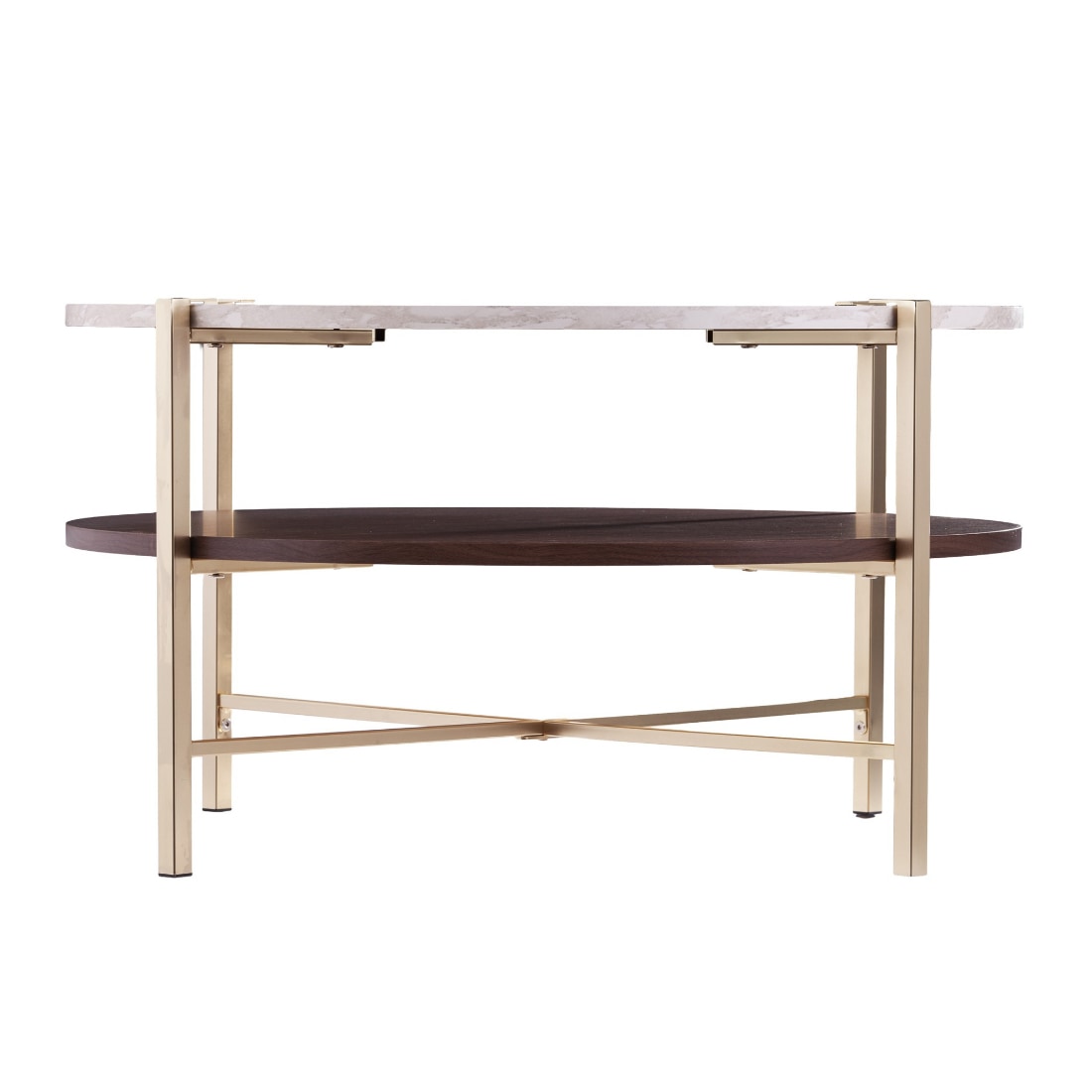 HomeRoots 4000402142 Whie Wood veneer Modern Coffee Table with Storage