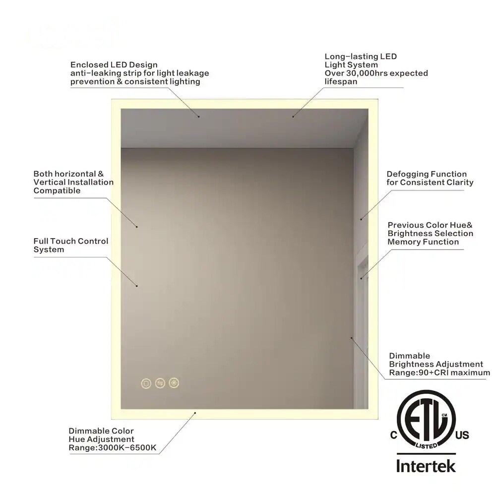 WELLFOR KAFMC4F1-3036 Framed-Bath-Mirrors - View #4