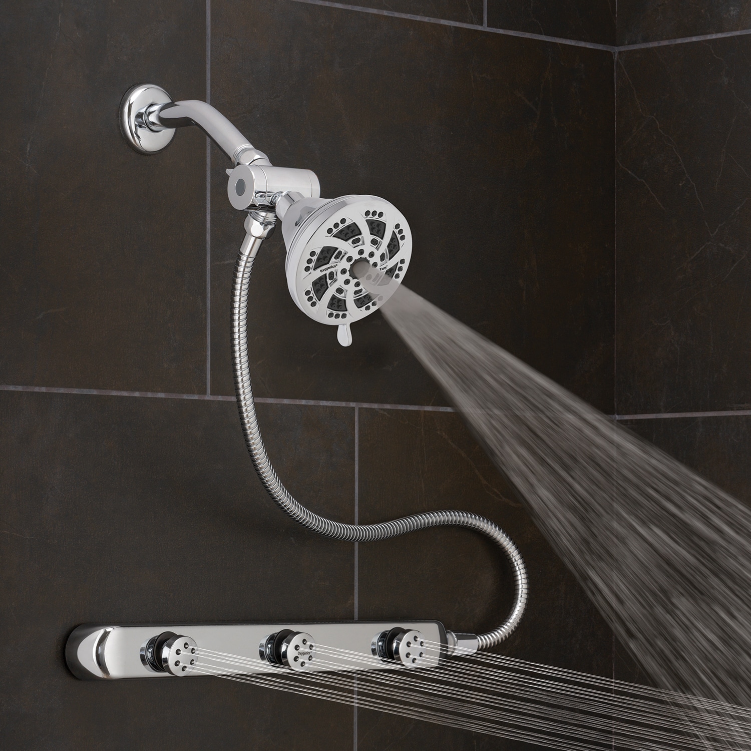 Oxygenics PowerMassage Chrome 35-Spray Dual Shower Head
