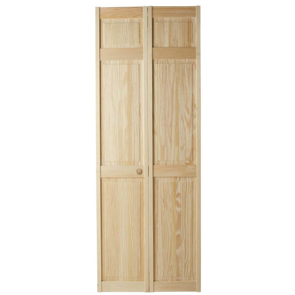 Masonite 10880 Classics 24-in x 80-in 6-panel Smooth Solid Core Unfinished Pine Wood Closet Bifold Door (Hardware Included)