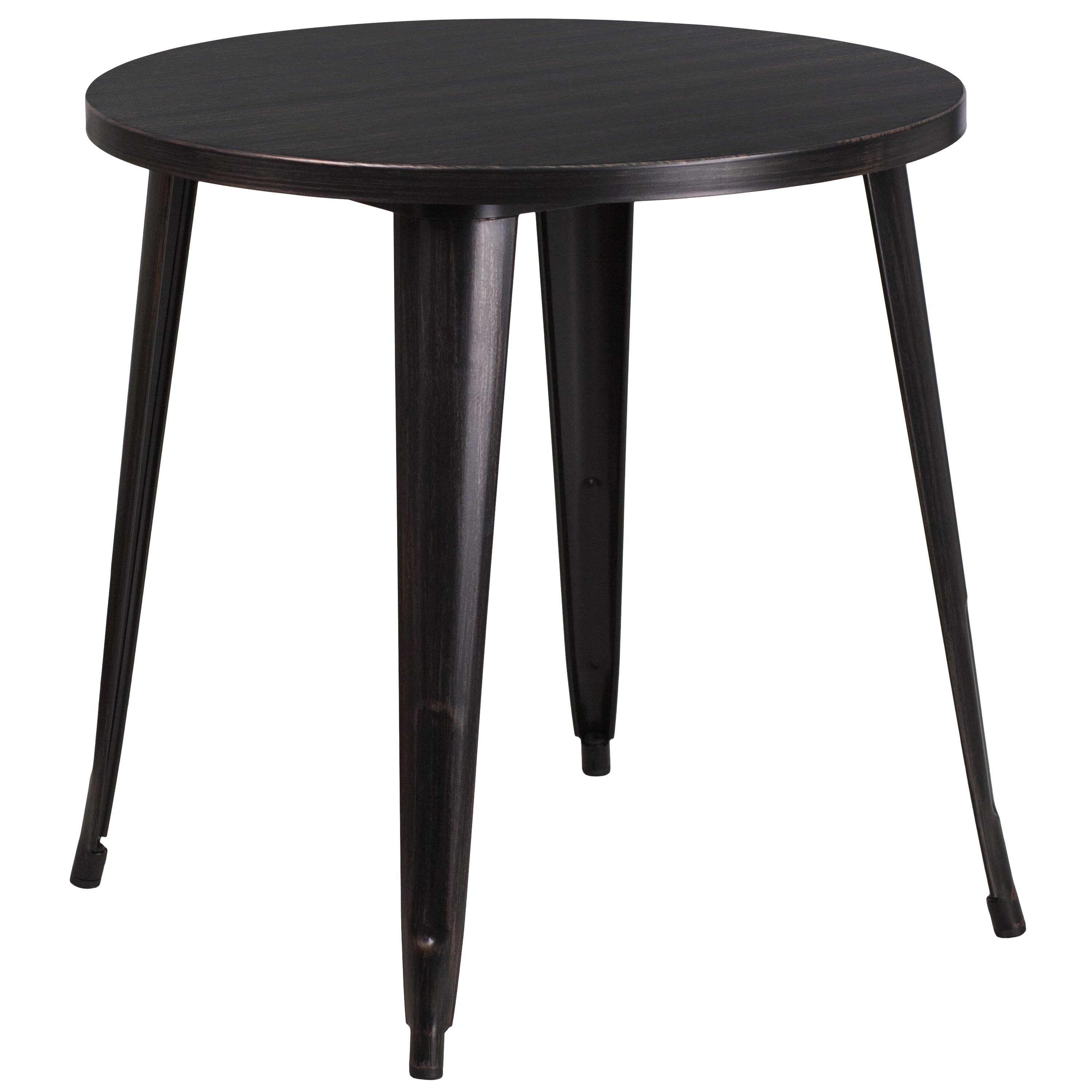 Emma + Oliver 889142484714 Commercial Grade 30-in Round Black-Gold Metal Indoor-Outdoor Table