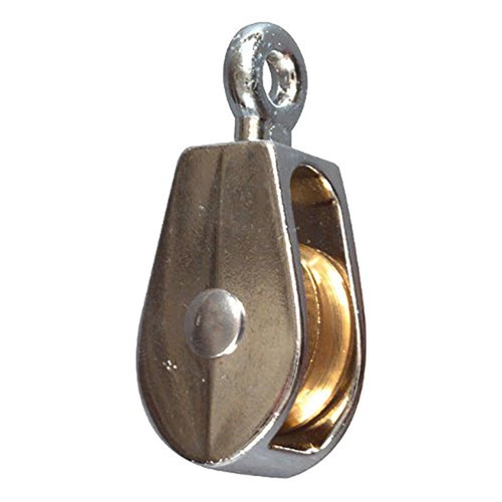 Dial Manufacturing National Manufacturing No-Rust Single Sheave Pulley Zinc Body Brass Sheave Nickel Plated #N223404