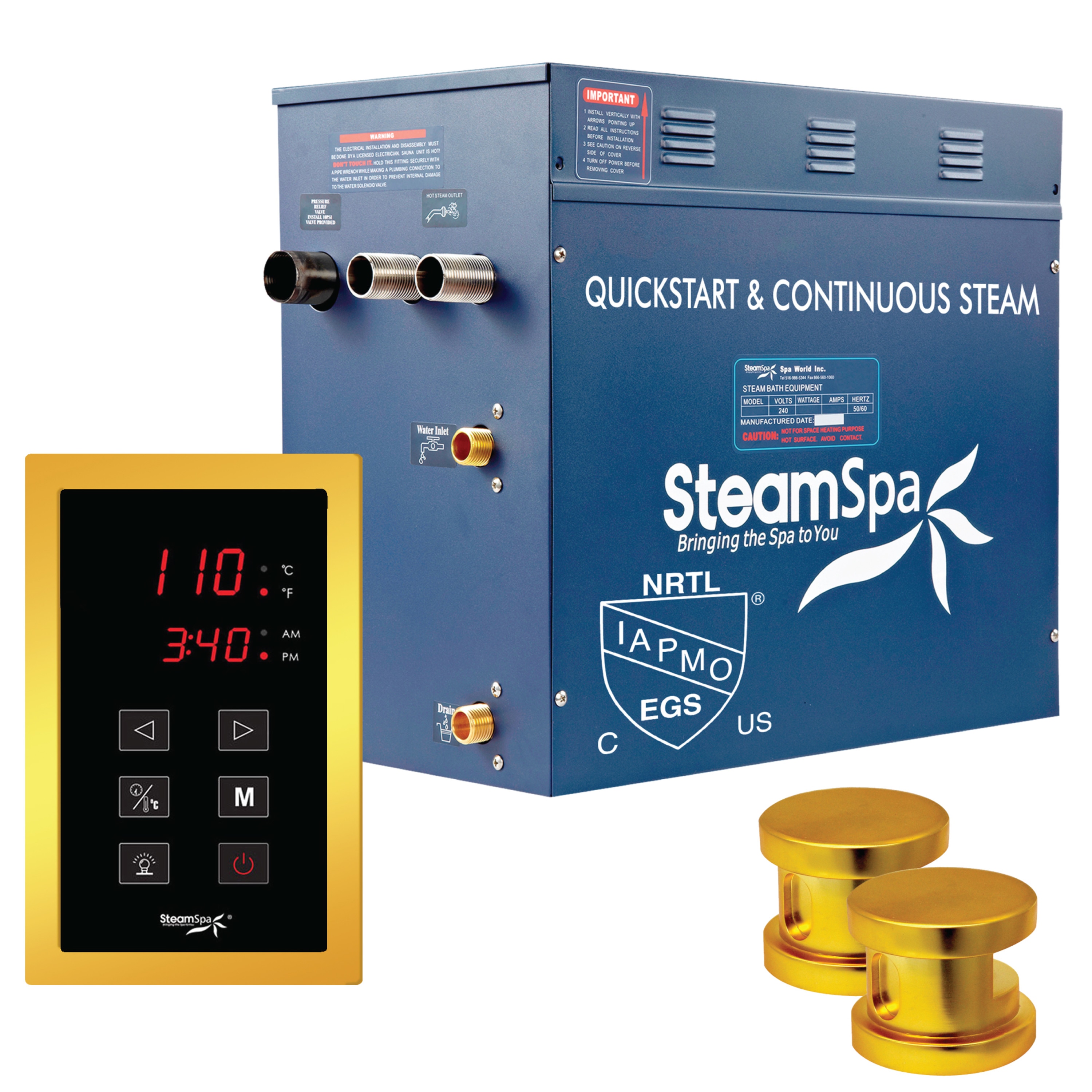 SteamSpa OAT1200GD Oasis 12000-Watt Gold Steam Generator