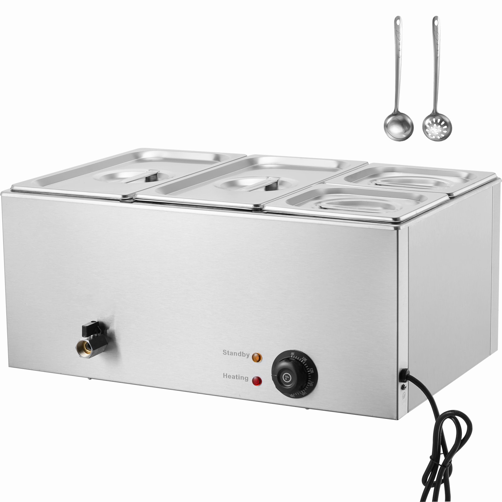 VEVOR - 4 -Station 16.4-Quart Commercial/Residential Electric Food warmer