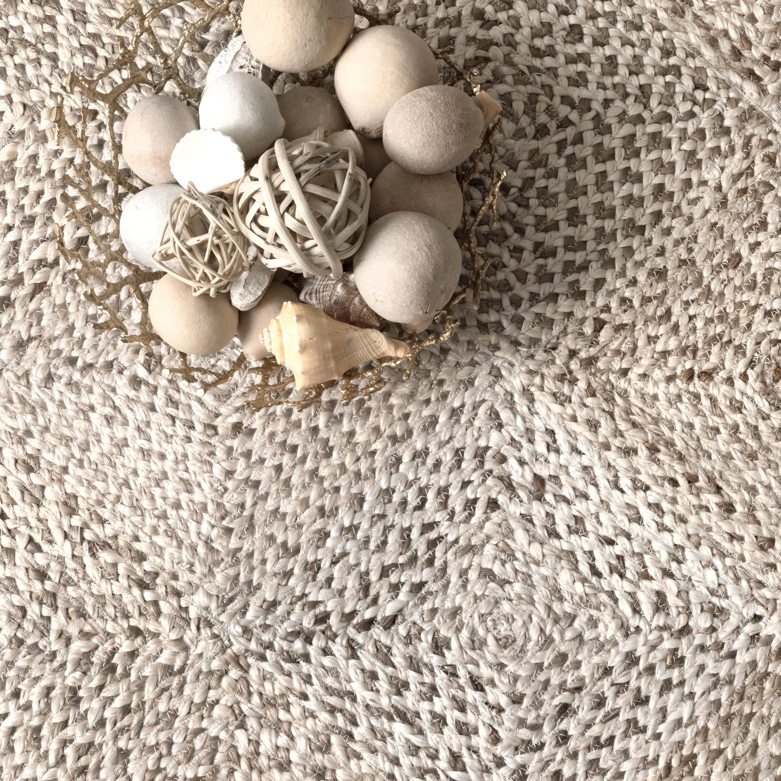Handmade Natural Jute Trellis Braided Rectangular Area Rug 10' x 14'